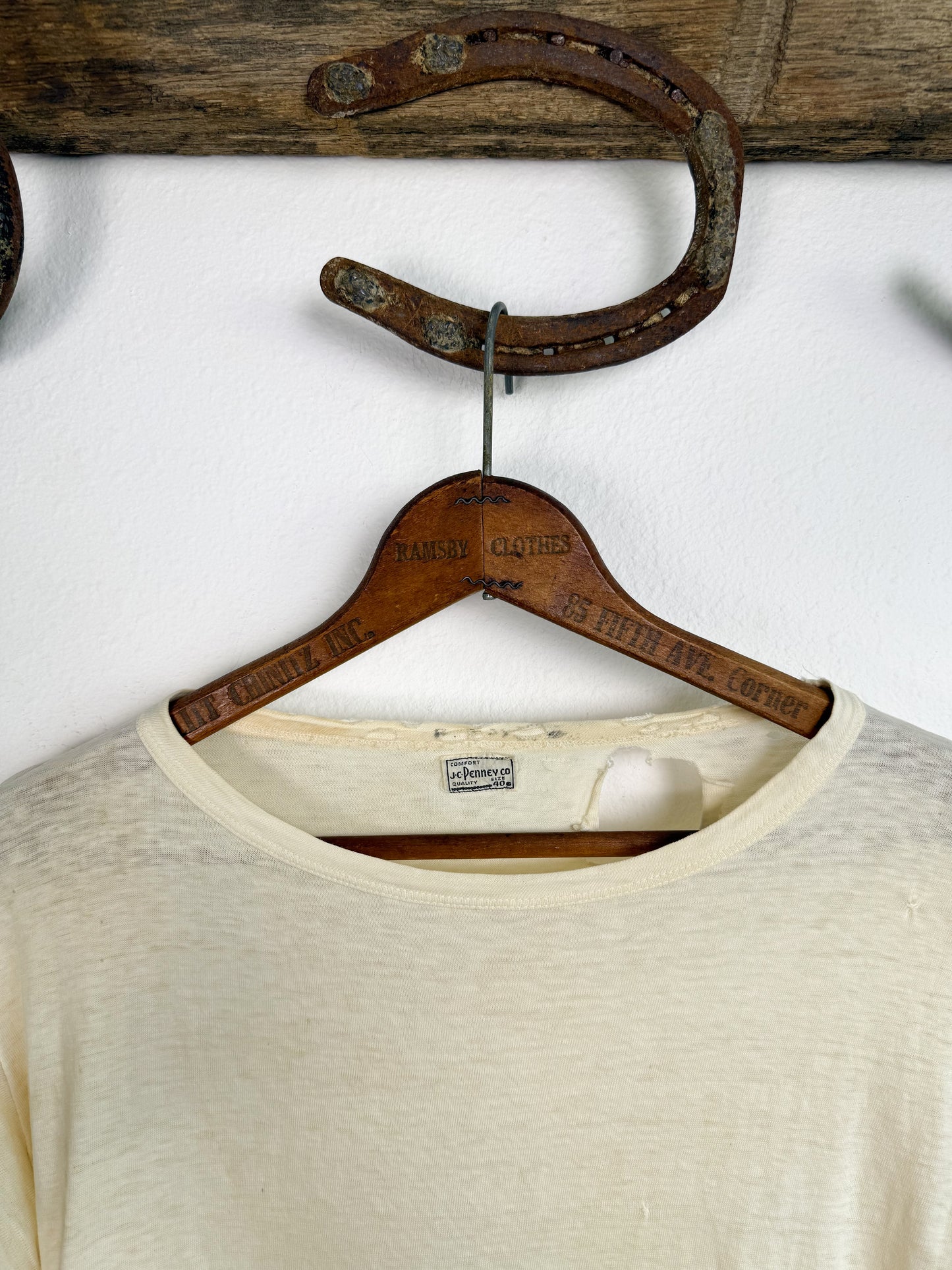 1940s JC Penny Distressed Essential White Tee (S/M)