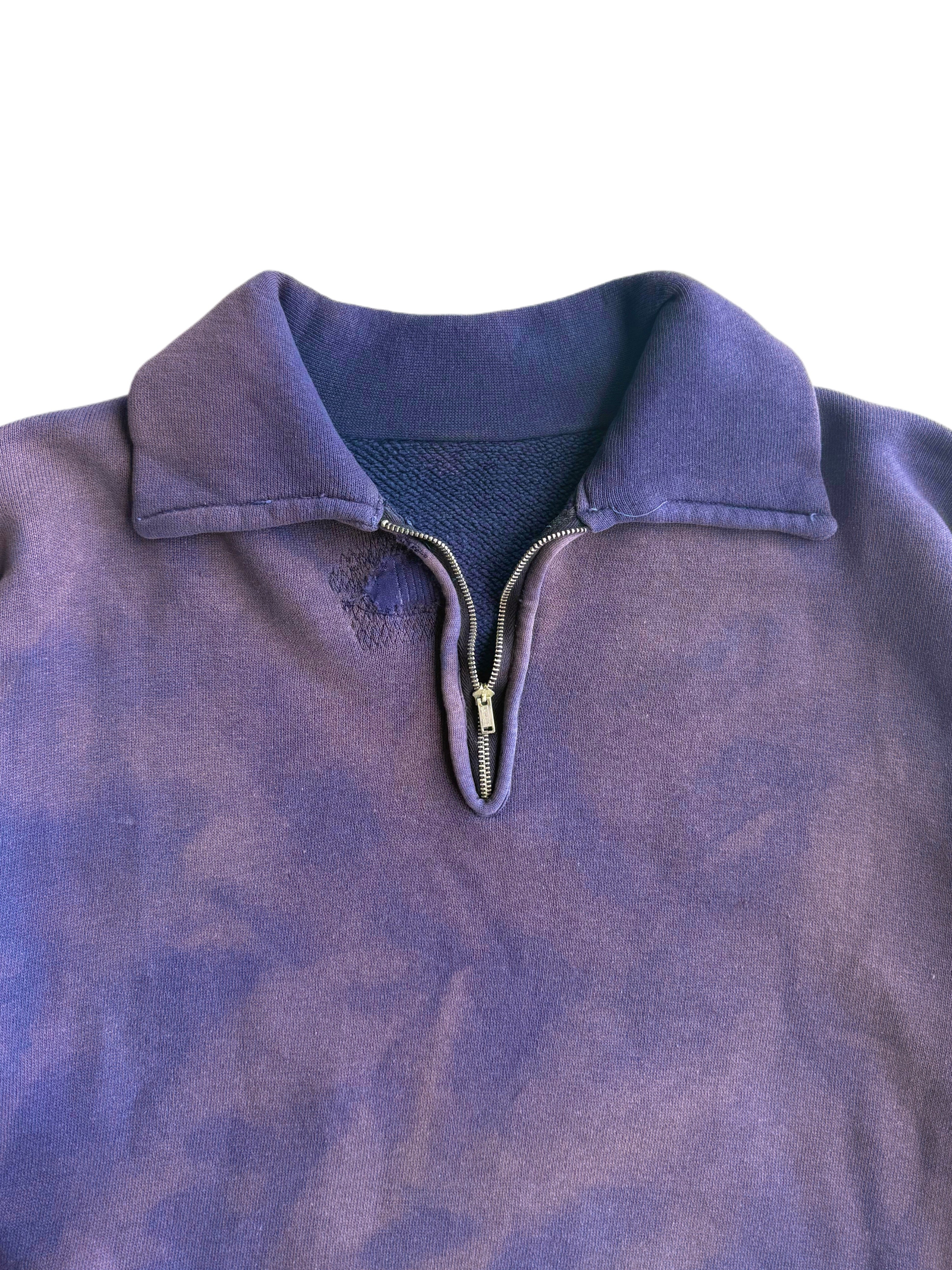 1950s Sun Faded Blueberry Quarter Zip Sweatshirt (M/L) – JollyJack