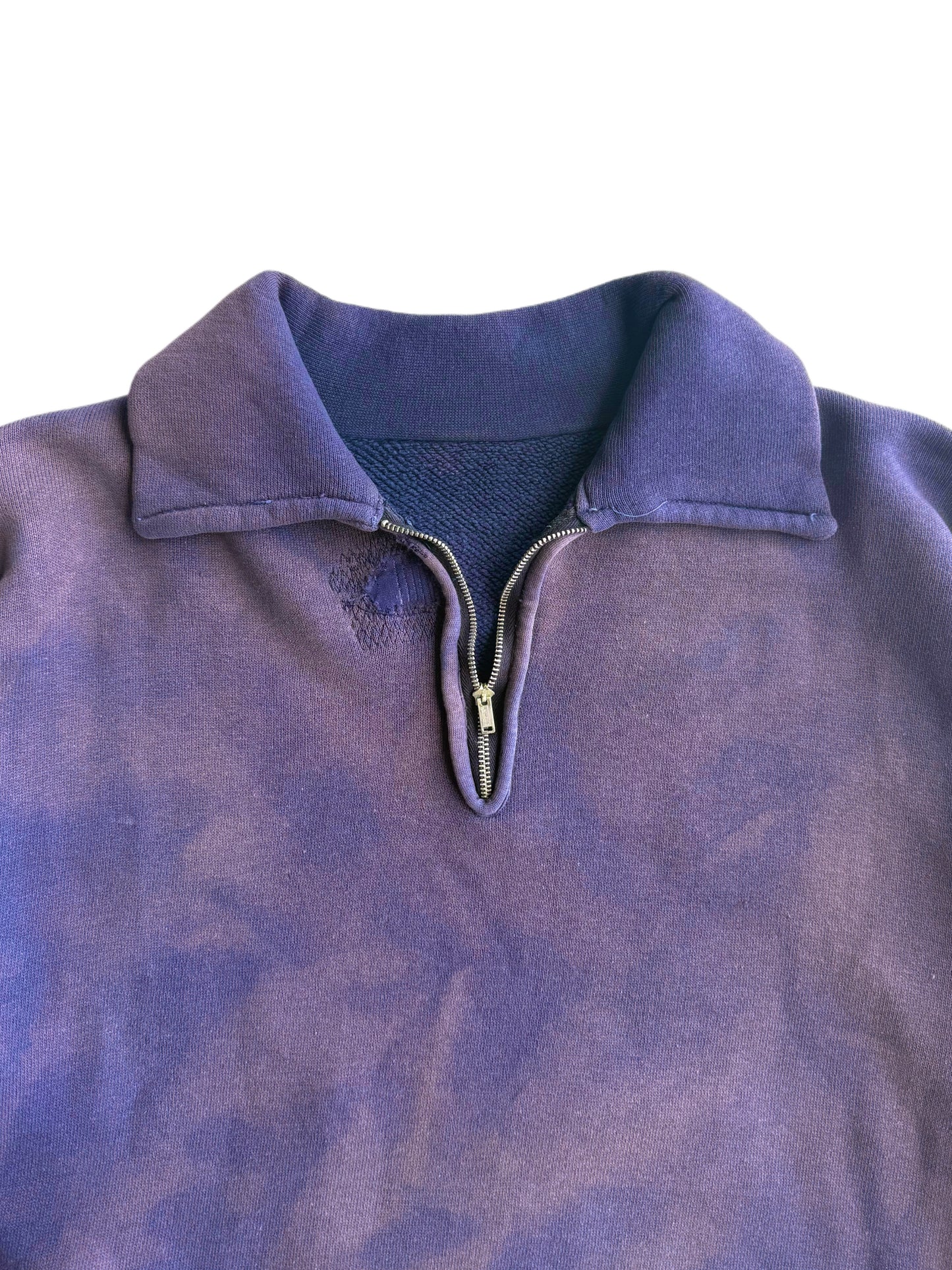 1950s Sun Faded Blueberry Quarter Zip Sweatshirt (M/L)