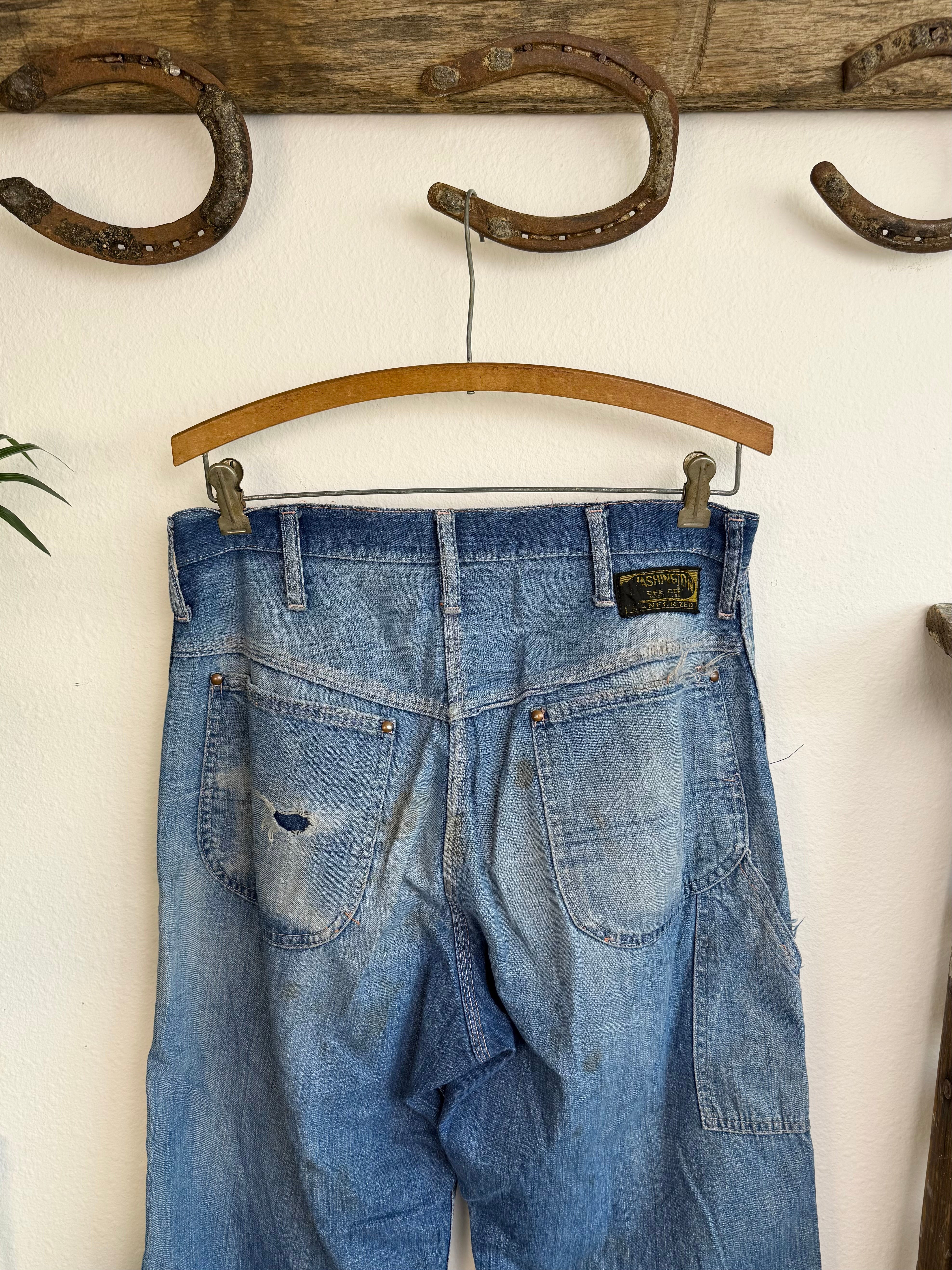 1950s Faded & Repaired Carpenter Jeans (32)
