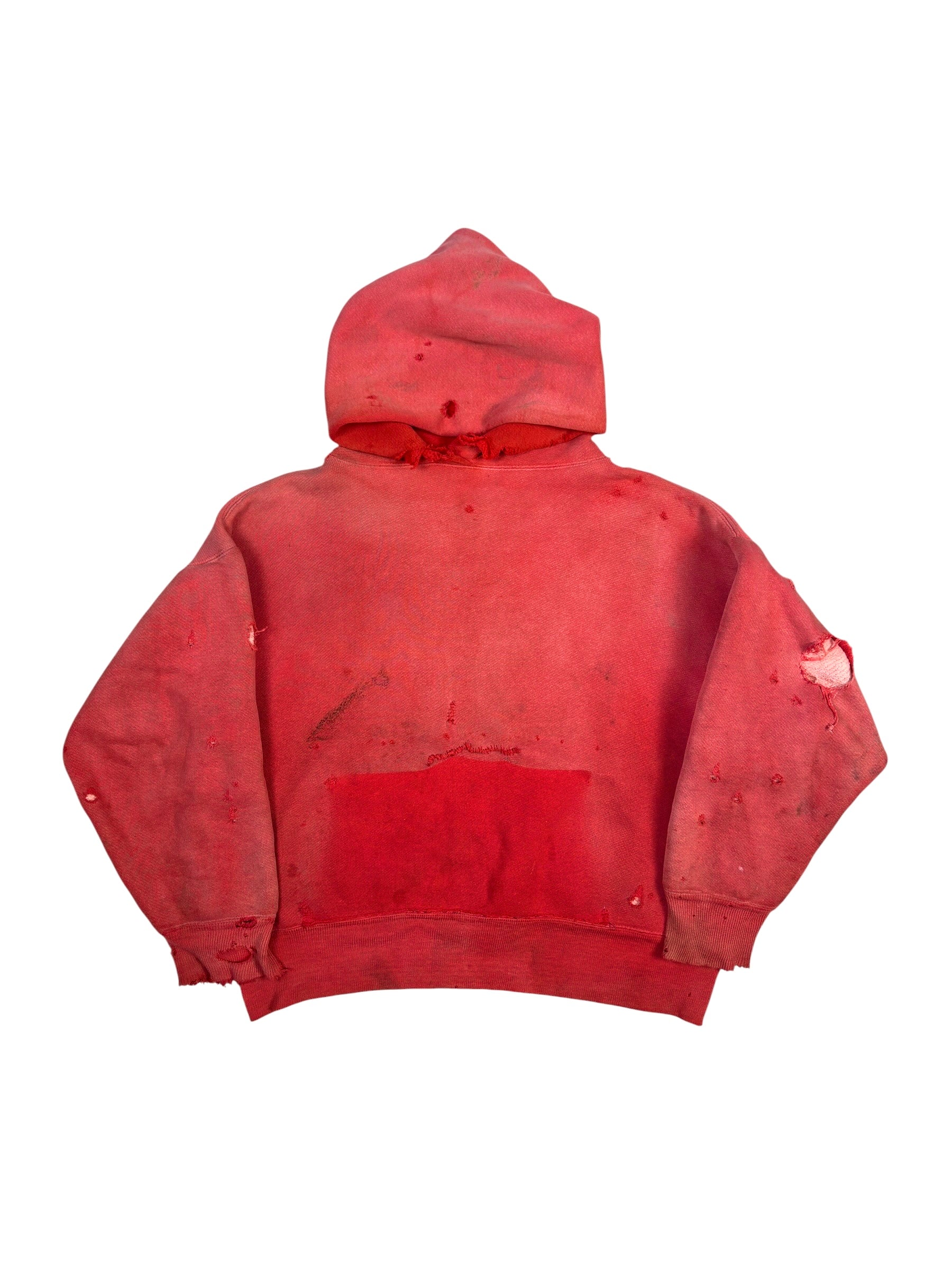 1950s Double Face ‘Ghost Pocket’ Sun Faded Cherry Red Hoodie (XL)