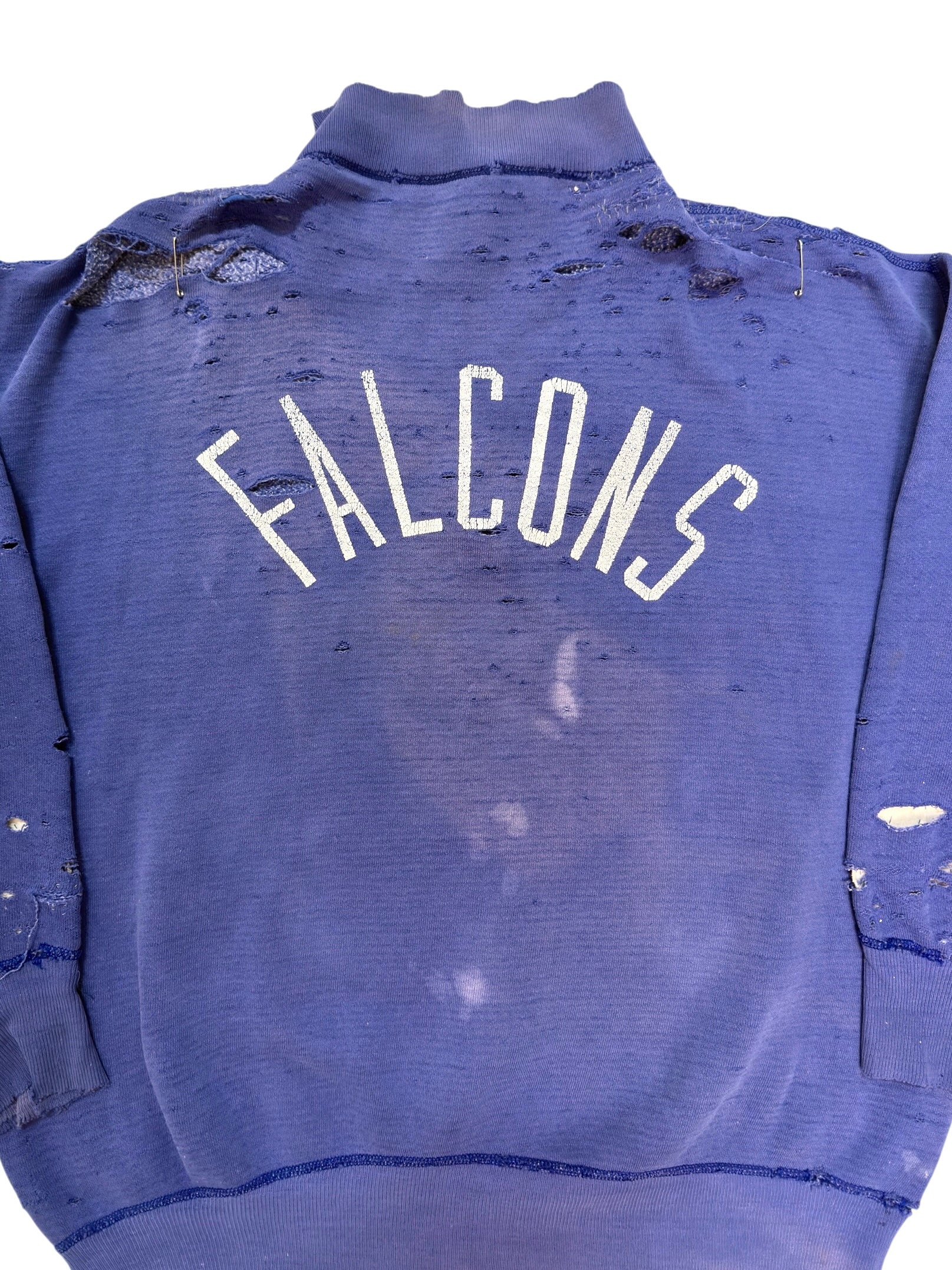 1950s Distressed & Sun Faded Track Quarter Zip Sweatshirt (XL)