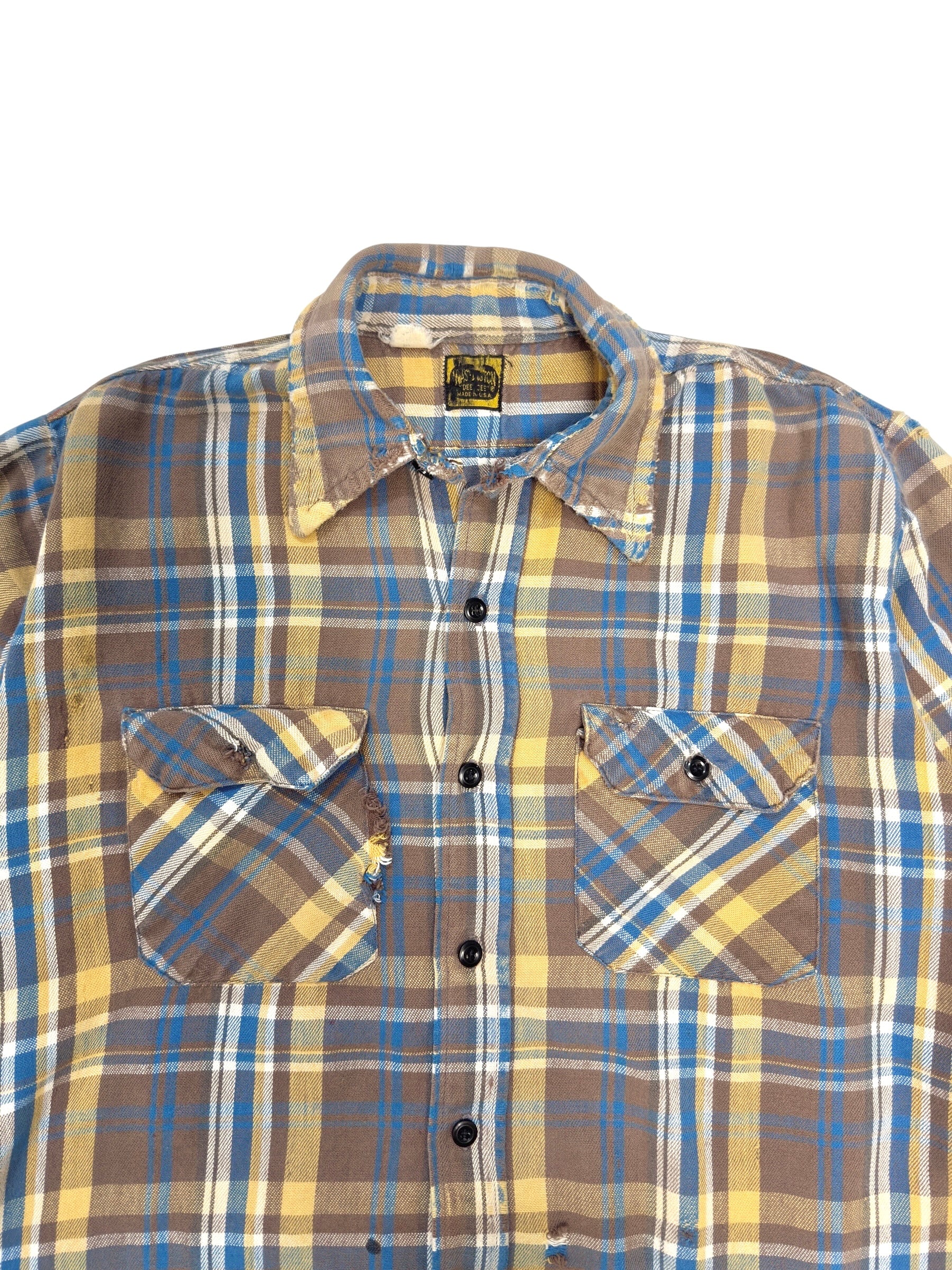1940s Thrashed & Chopped Cotton Flannel (S/M)
