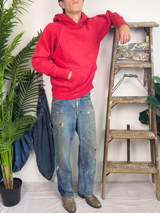 1950’s Red Contrast Stitch Essential Hoodie (M/L)