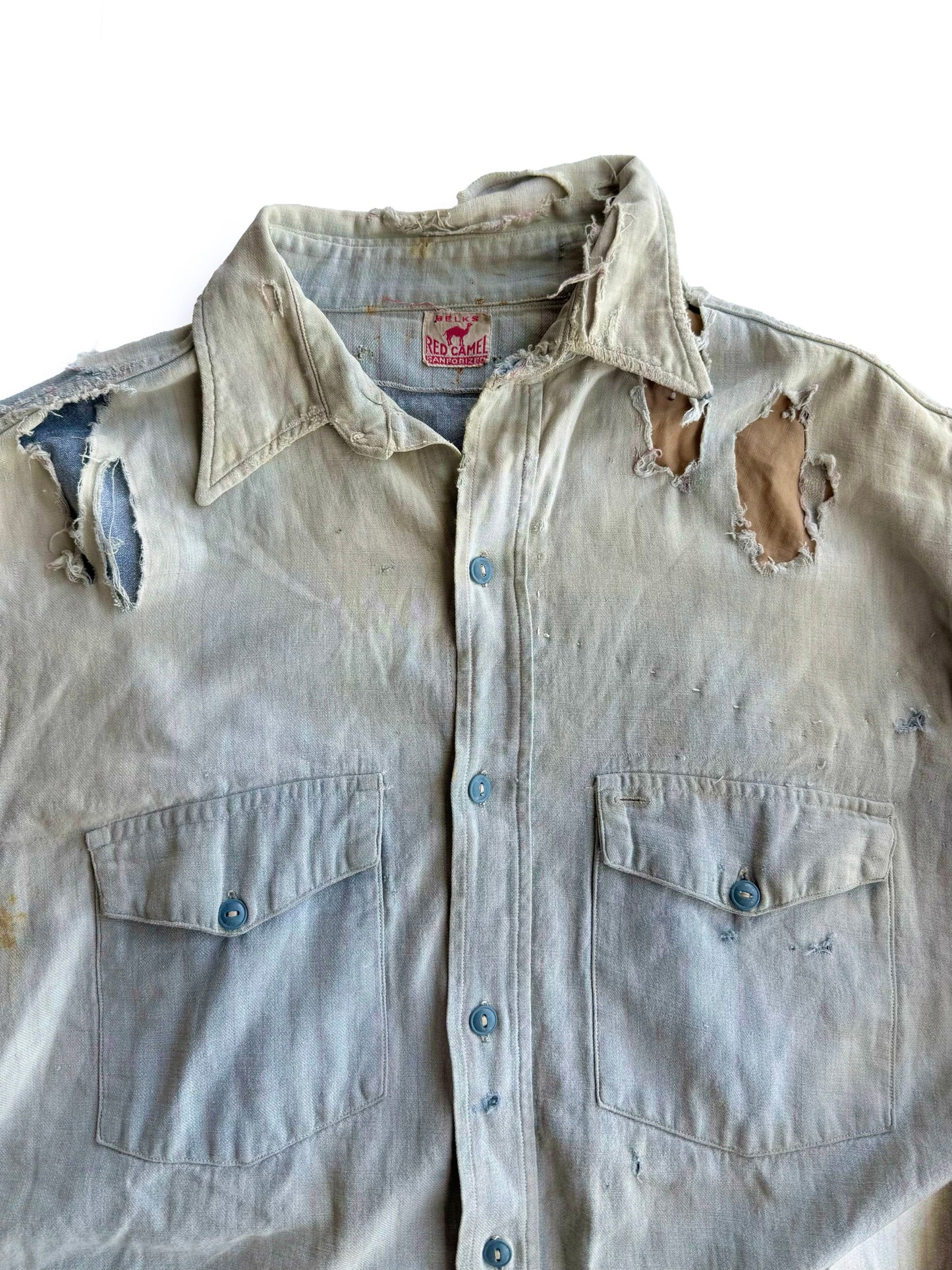 1940s Distressed Work Shirt (L/XL)