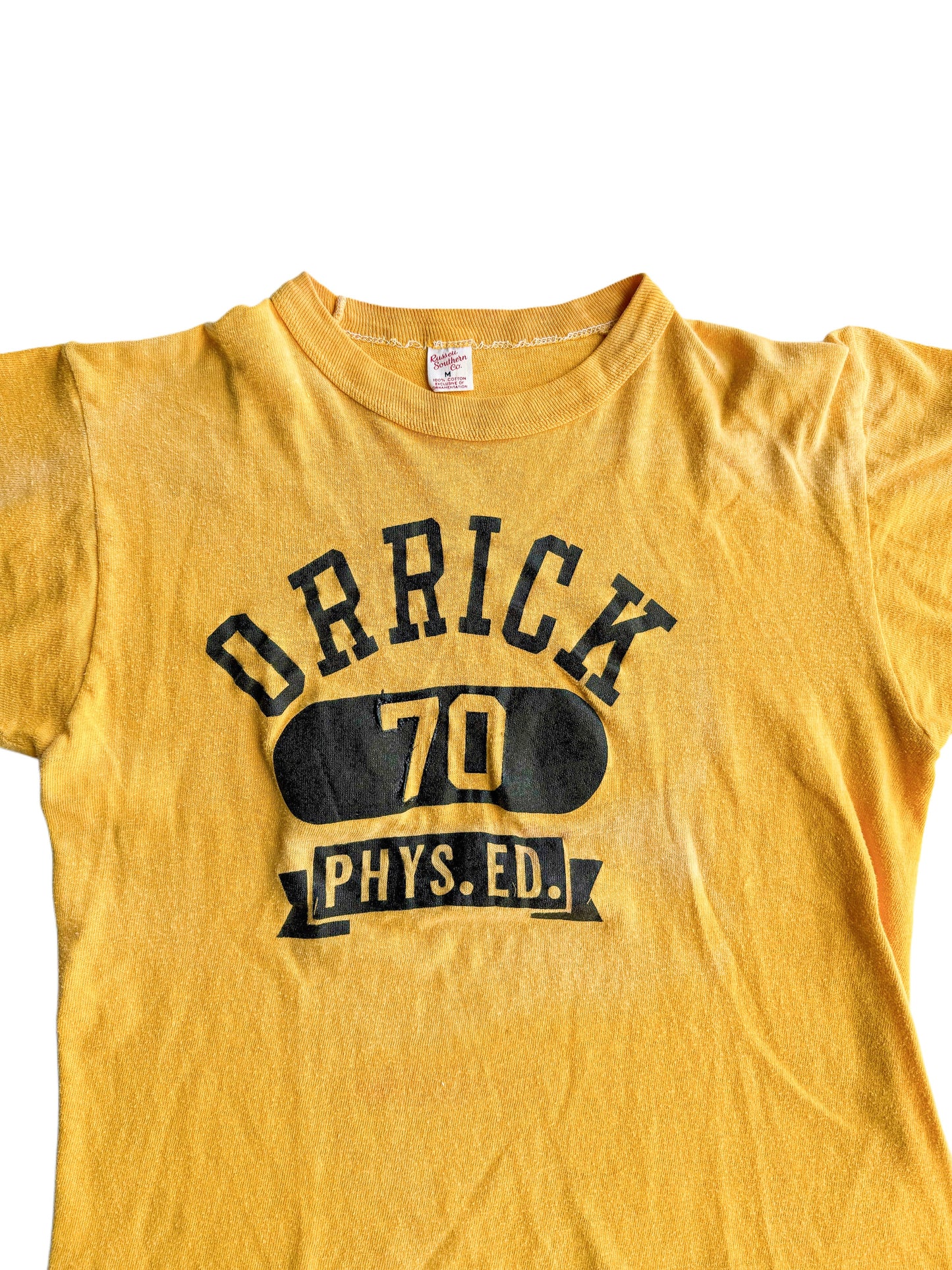 1960s ‘Drrick’ Sun Faded Phys Ed Tee (S/M)