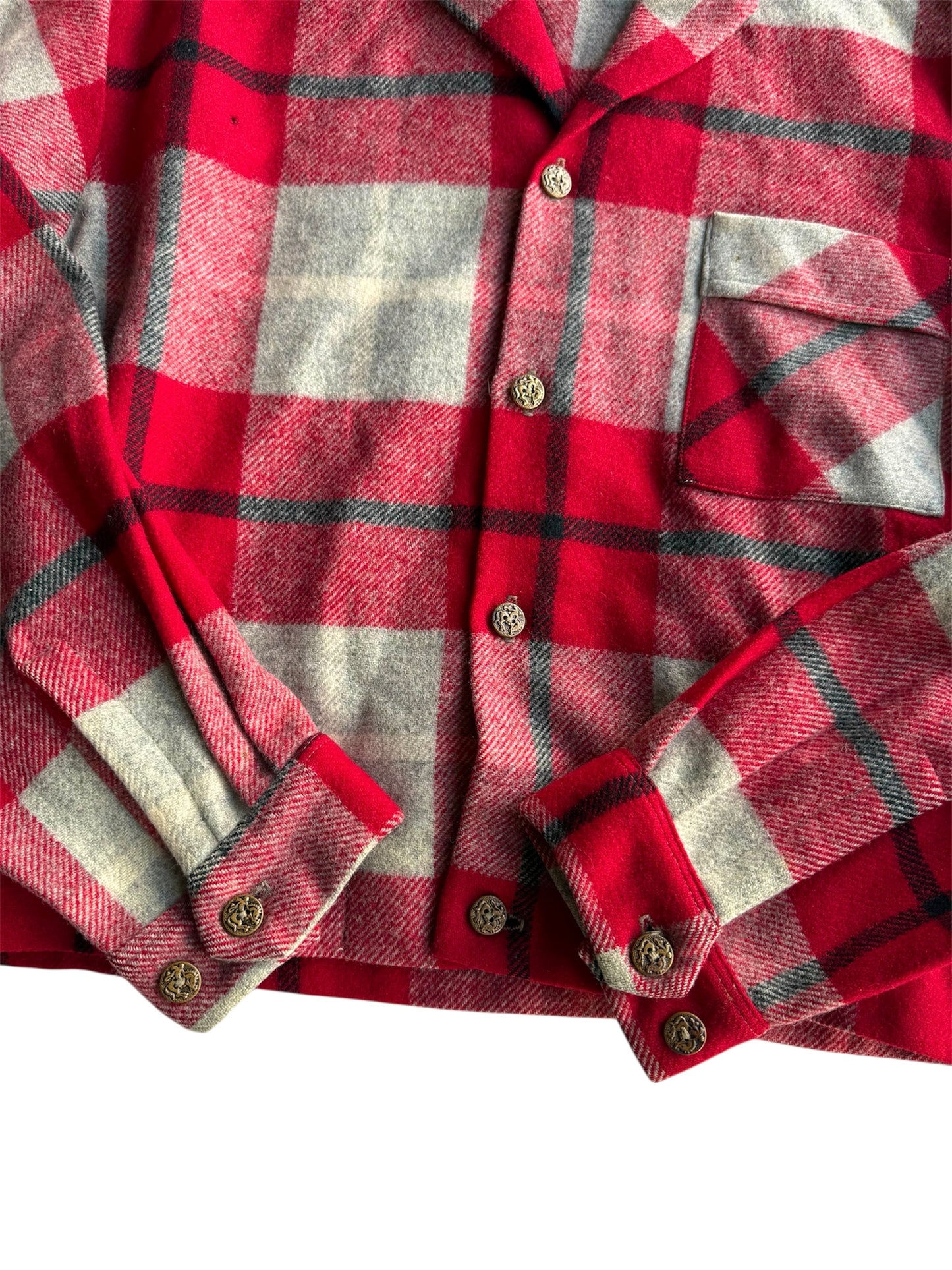 1950s ‘Dylan’ Virgin Wool Cropped Plaid Jacket (S/M)