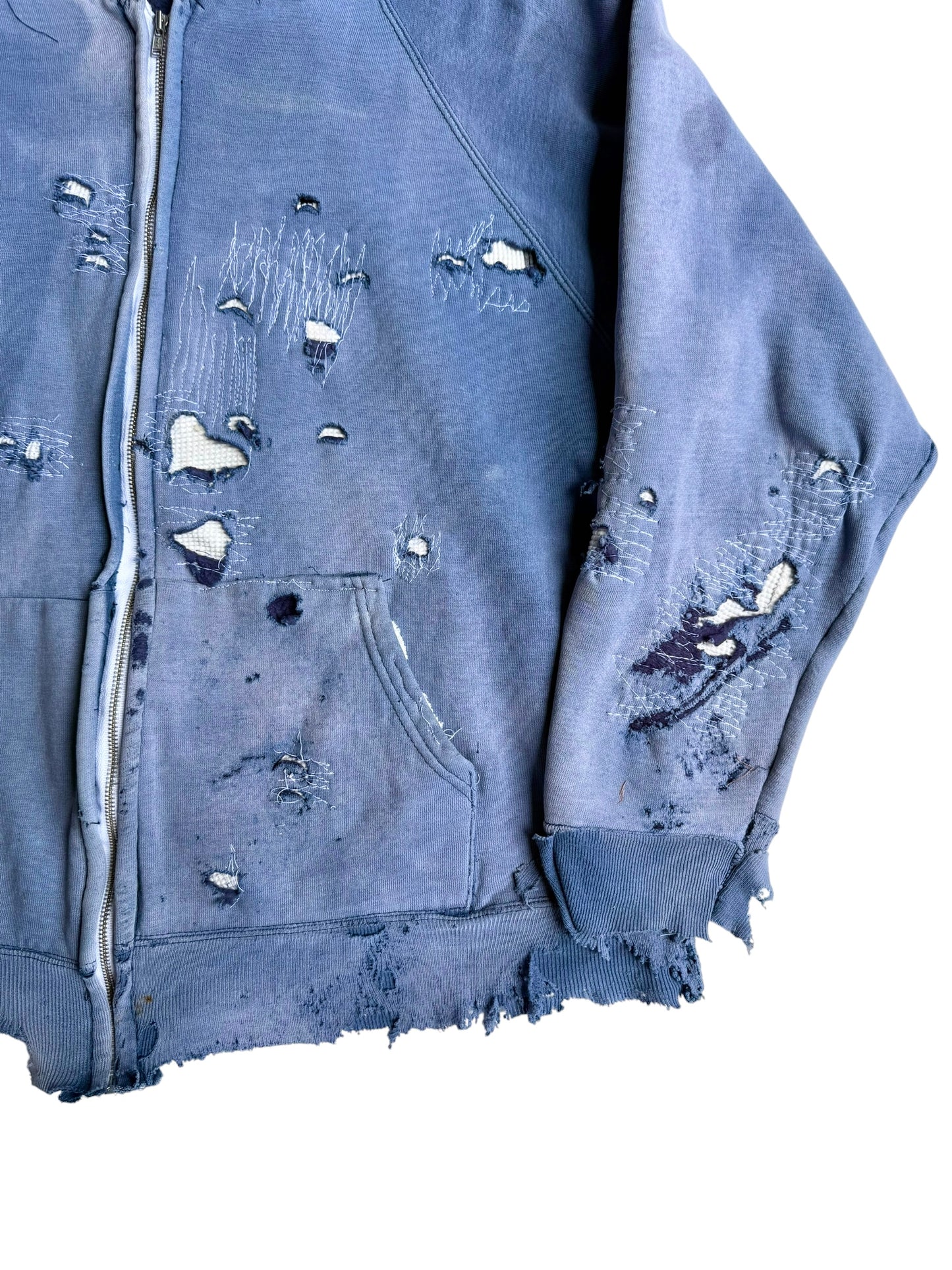 1960s Sun Faded Repaired Zip Up Jacket (S/M)