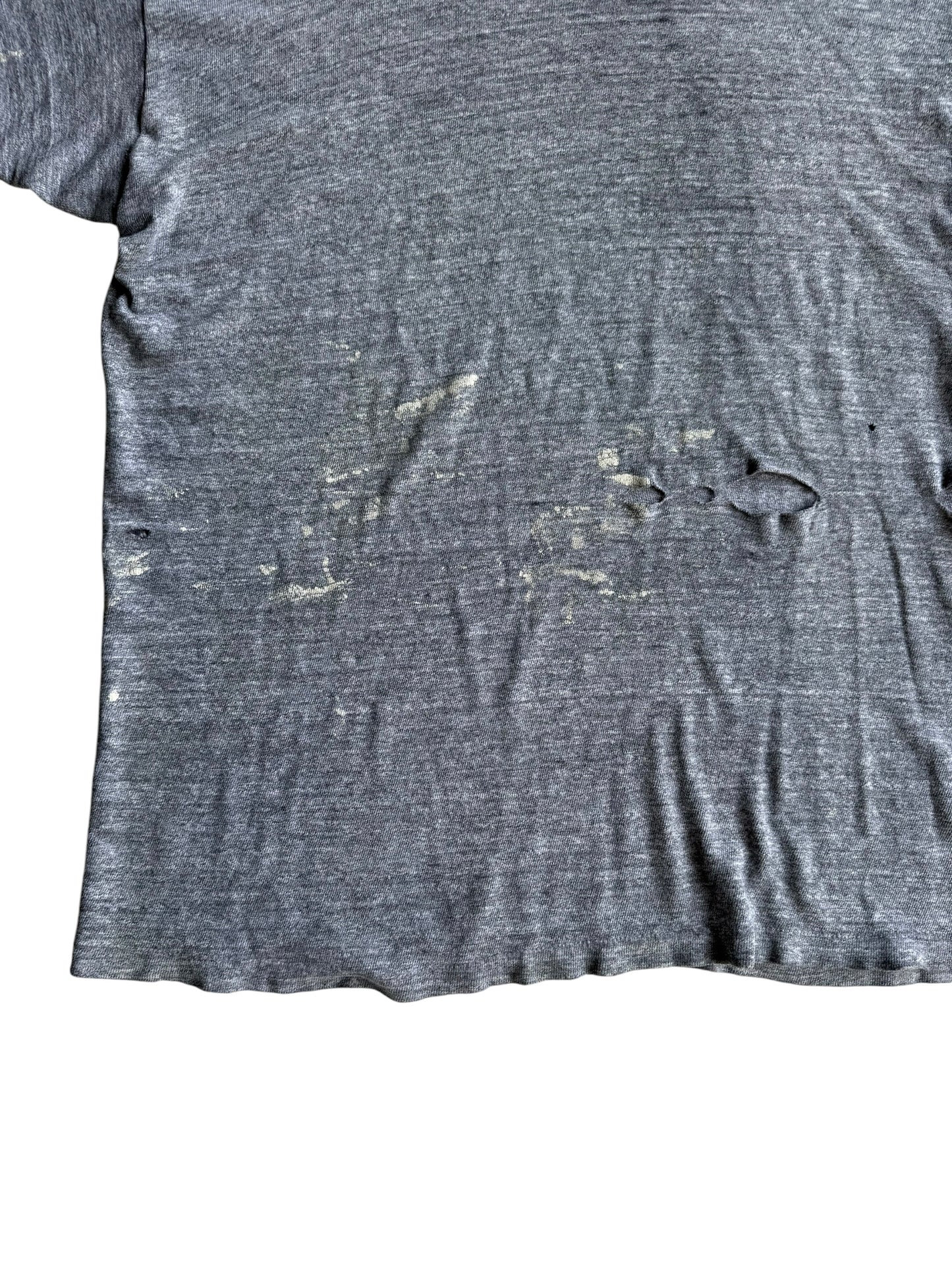 1960s Distressed Essential Heather Grey Tee (S/M)