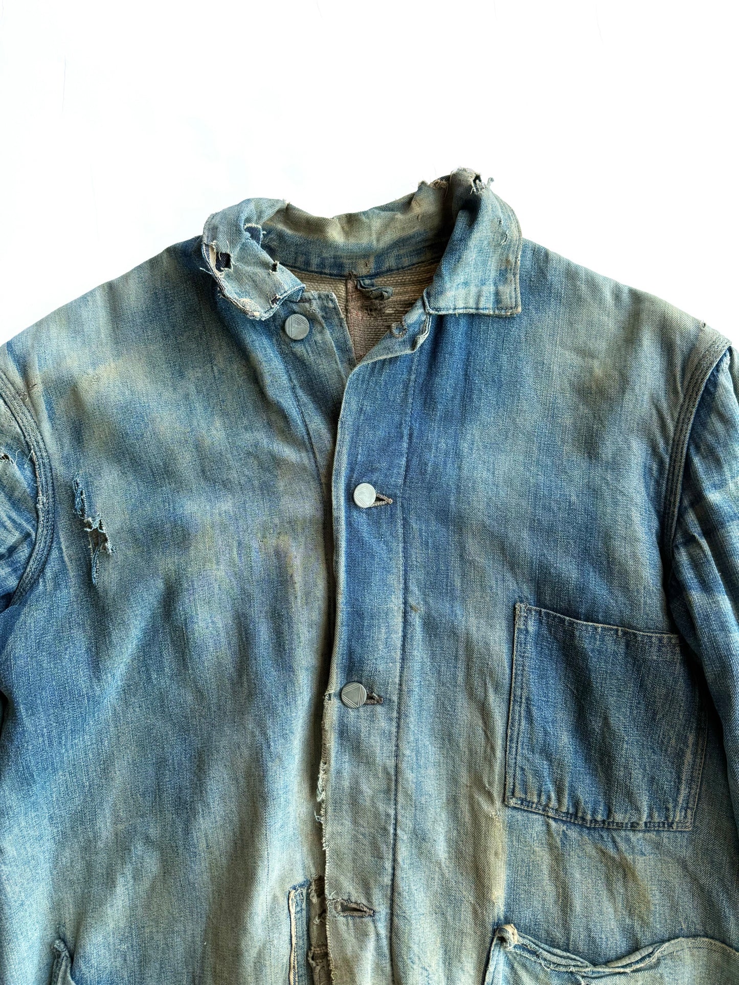 1930s Distressed Denim Chore Jacket (M/L)
