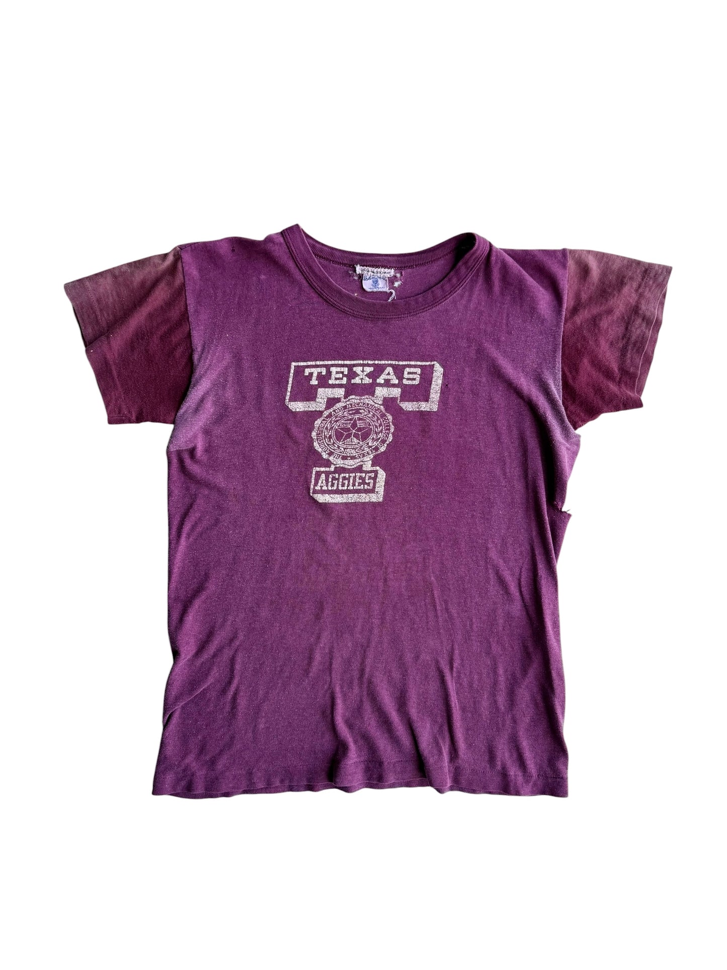 1940s Two Tone ‘Texas Aggies’ Maroon Tee (S/M)