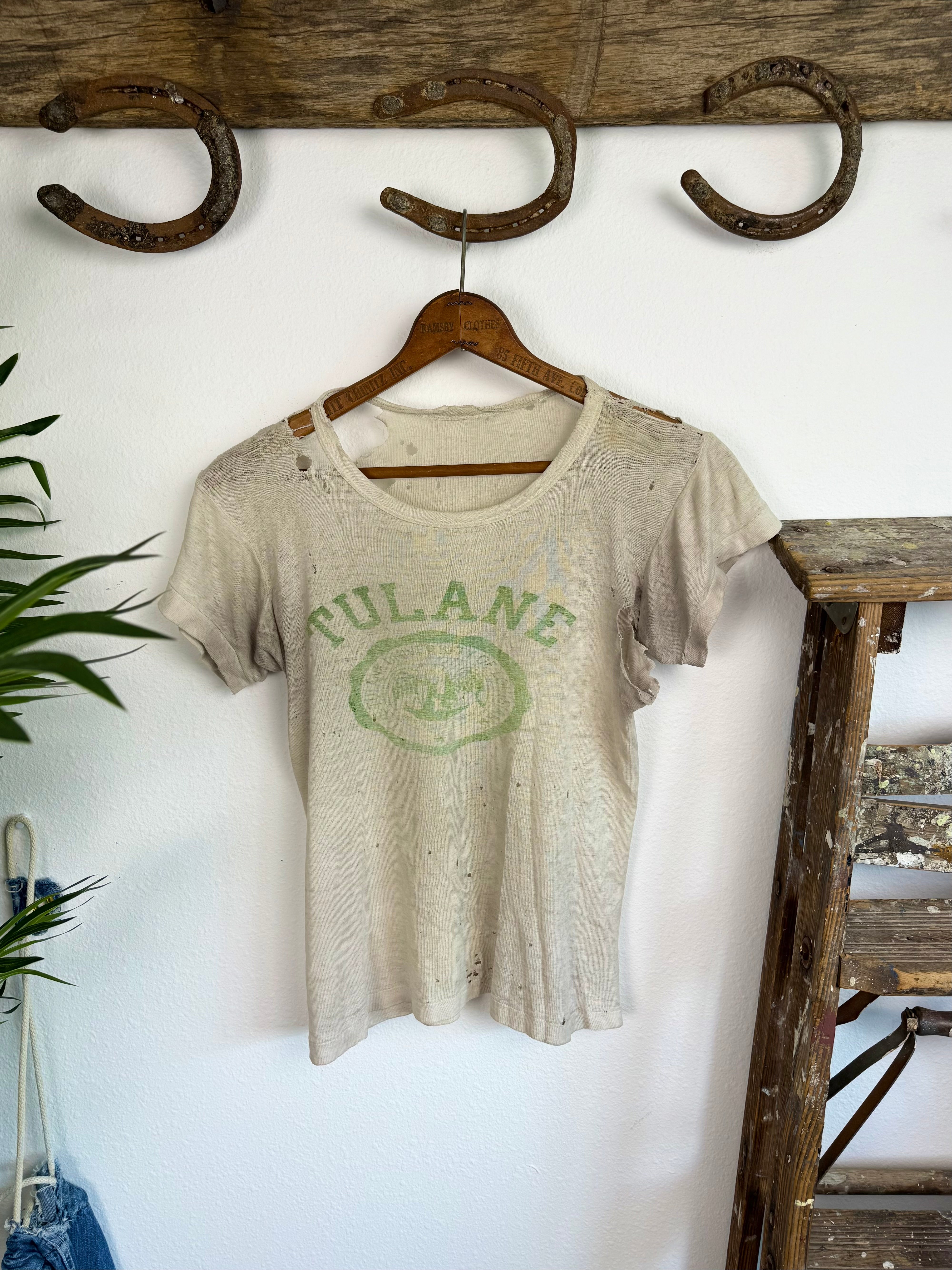 1930s Thrashed ‘Tulane’ Tee (S/M)