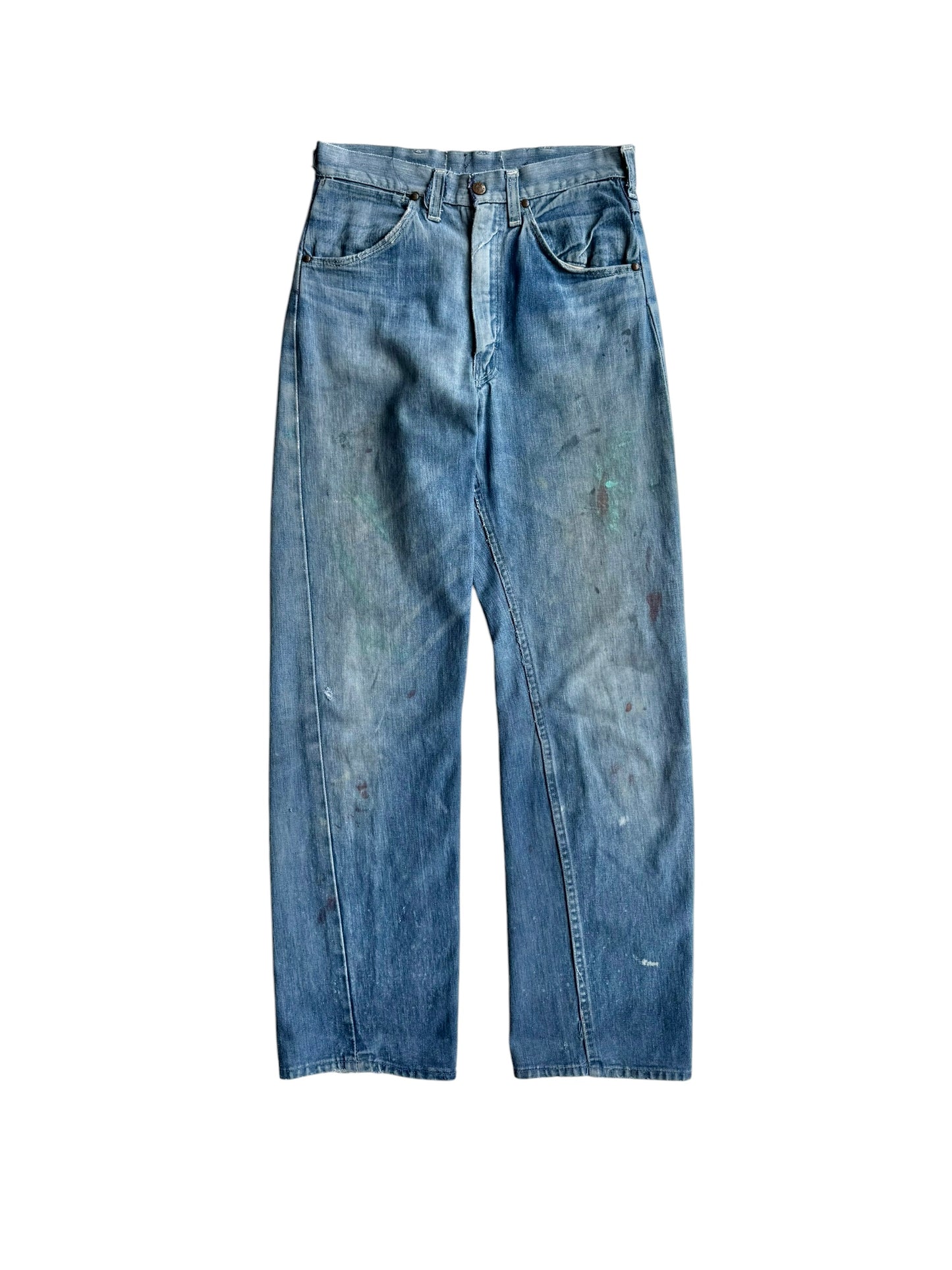1950s Selvedge Circle Ranch Splatter Paint Jeans (28)