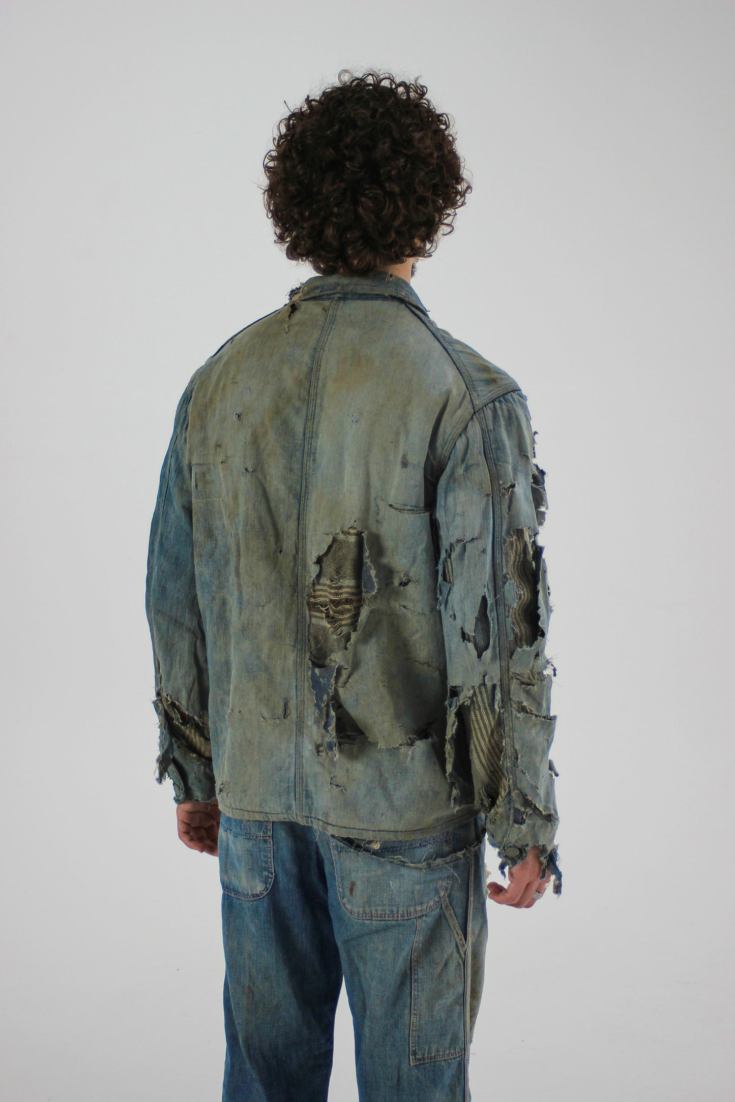 1930s Distressed Denim Chore Jacket (M/L)