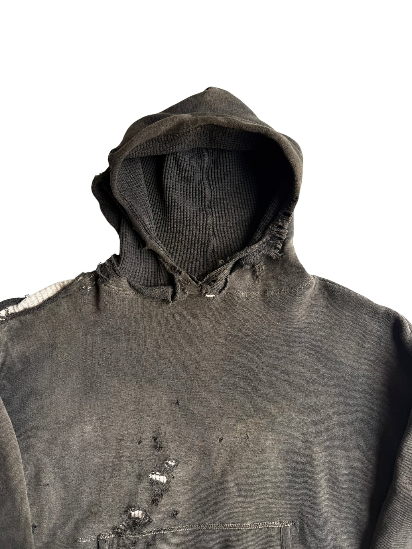 1950s Thrashed and Sun Faded Thermal Lined Hoodie (XL)