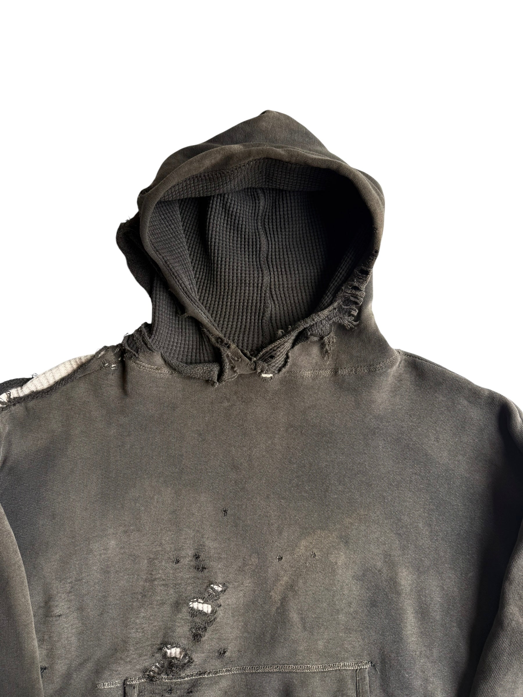 1950s Thrashed and Sun Faded Thermal Lined Hoodie (XL)