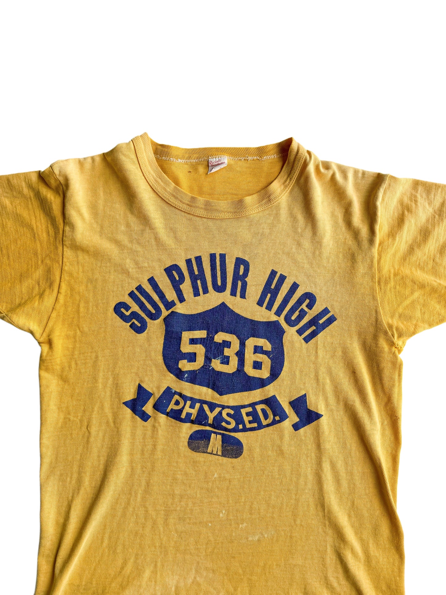 1950s ‘Sulphur High’ Sun Faded Phys Ed Tee (S/M)
