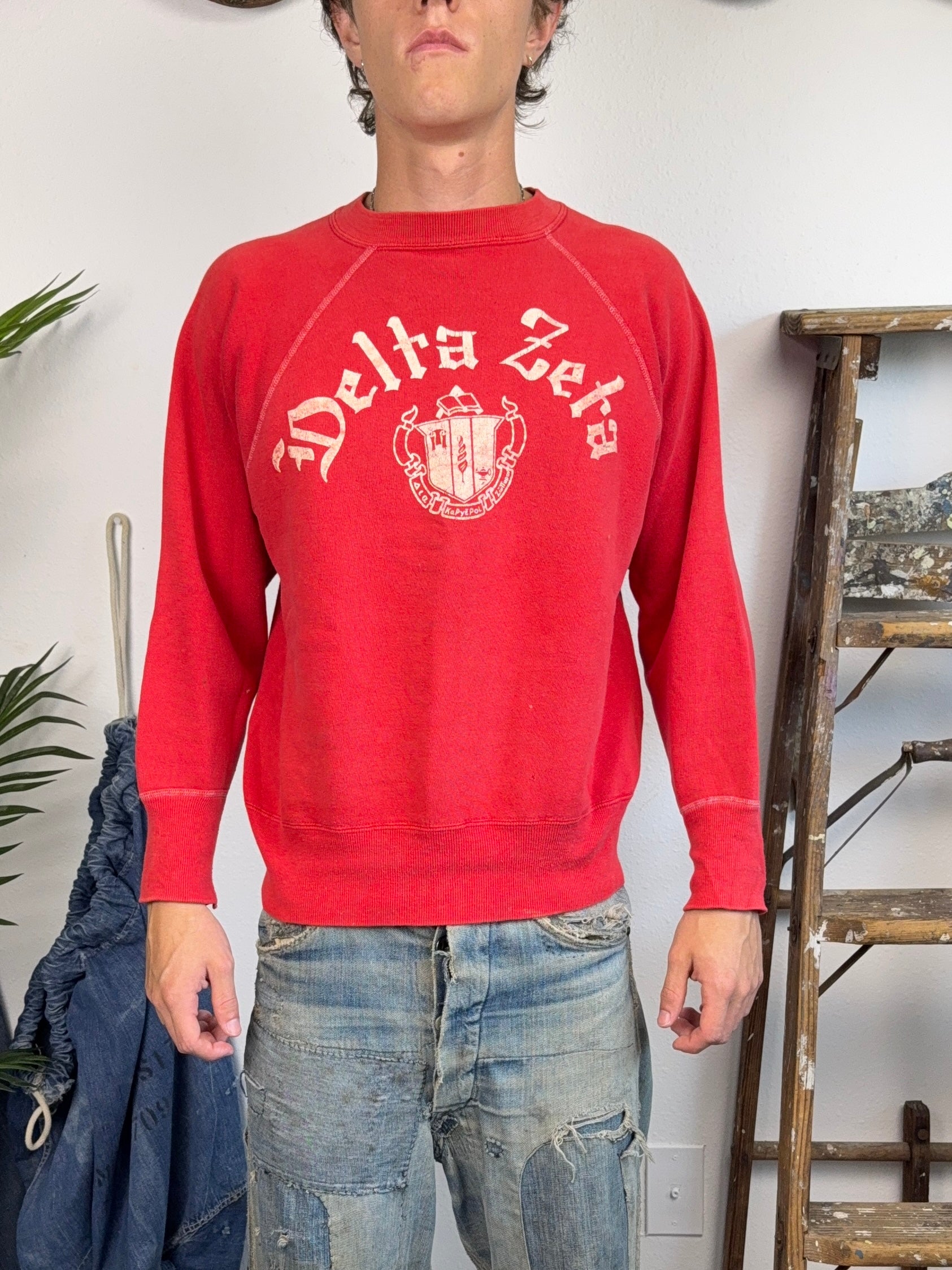1950s Flocked Fraternity Sweatshirt (M/L)