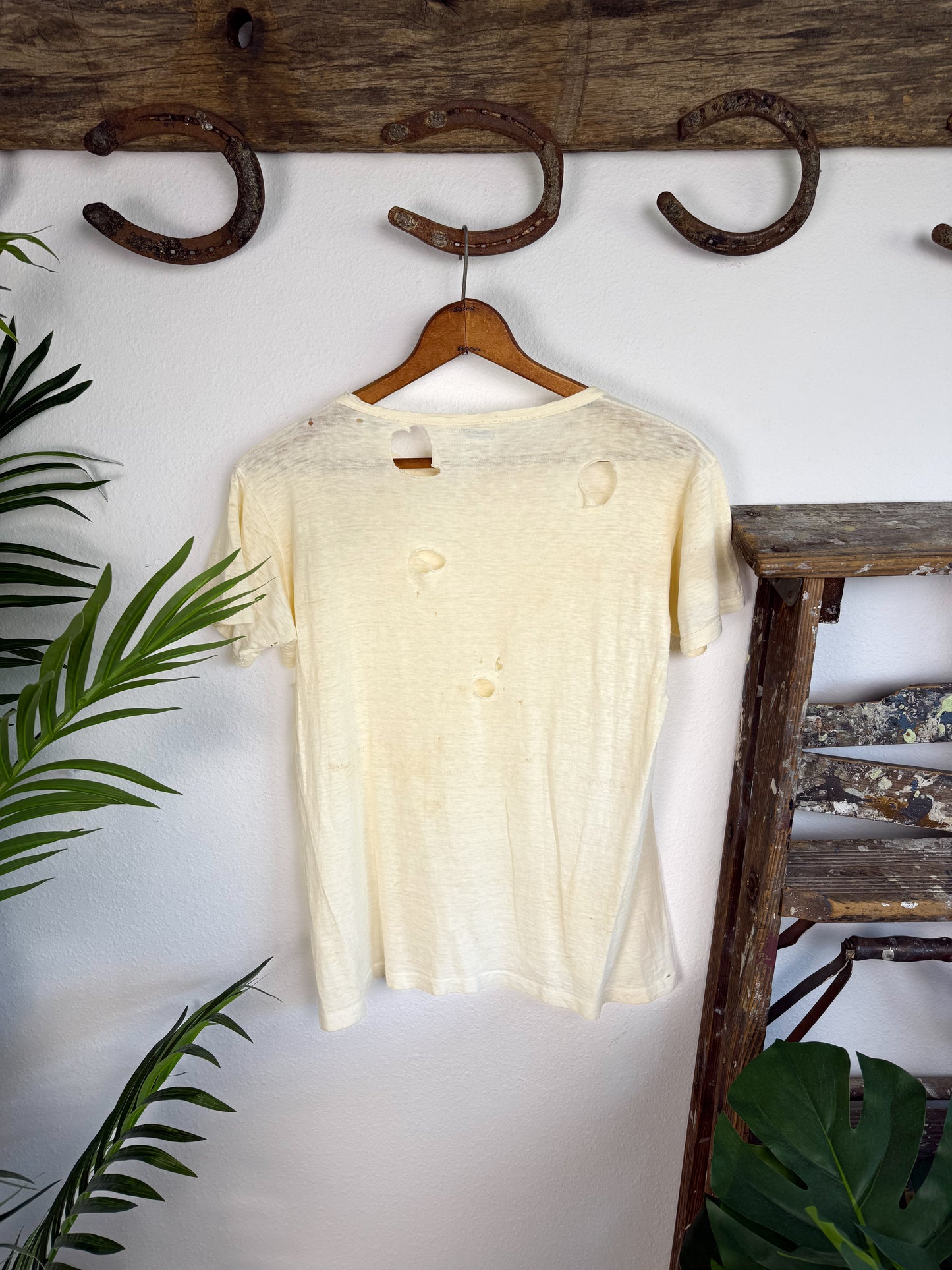 1940s JC Penny Distressed Essential White Tee (S/M)