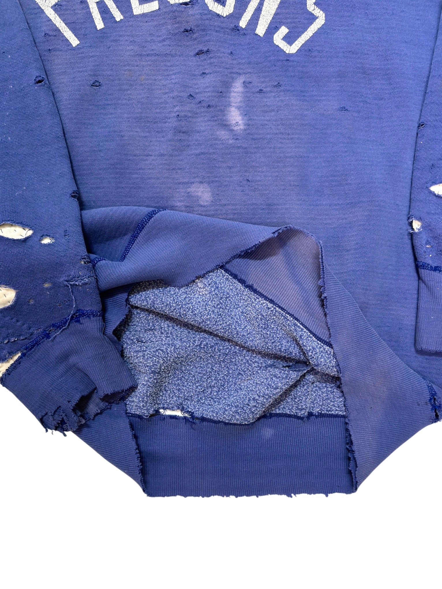 1950s Distressed & Sun Faded Track Quarter Zip Sweatshirt (XL)