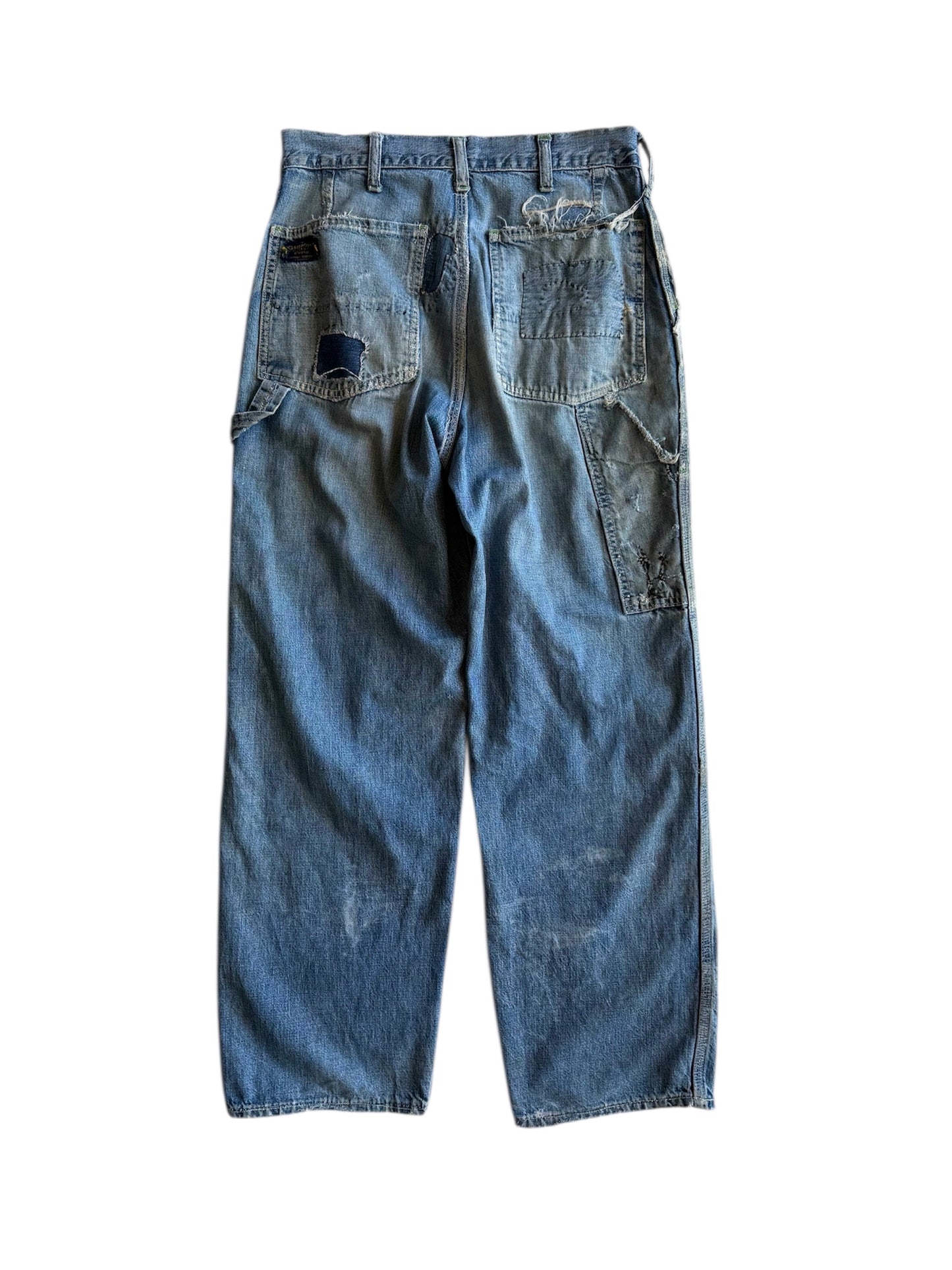 1950s Oshkosh Distressed ‘Mud’ Carpenter Jeans (30)