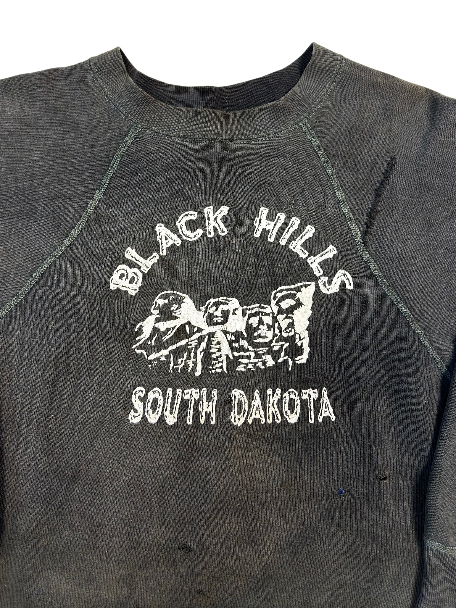 1950s ‘Black Hills’ Sun Faded Black Sweatshirt (M/L)