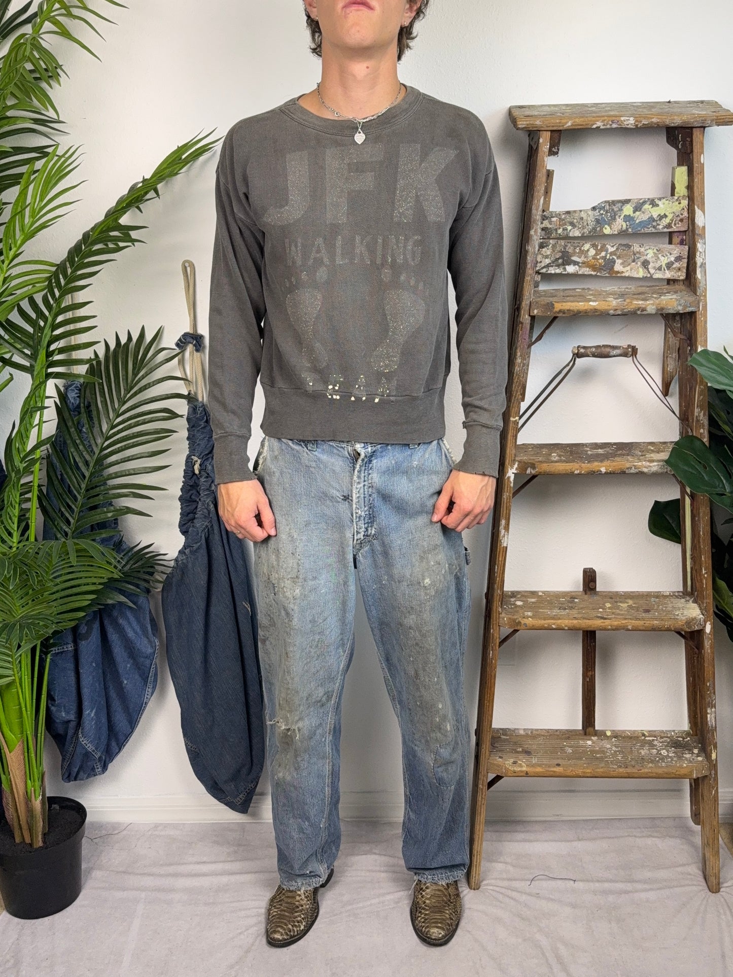 1960’s Black JFK Walking Team Sweatshirt (S/M)