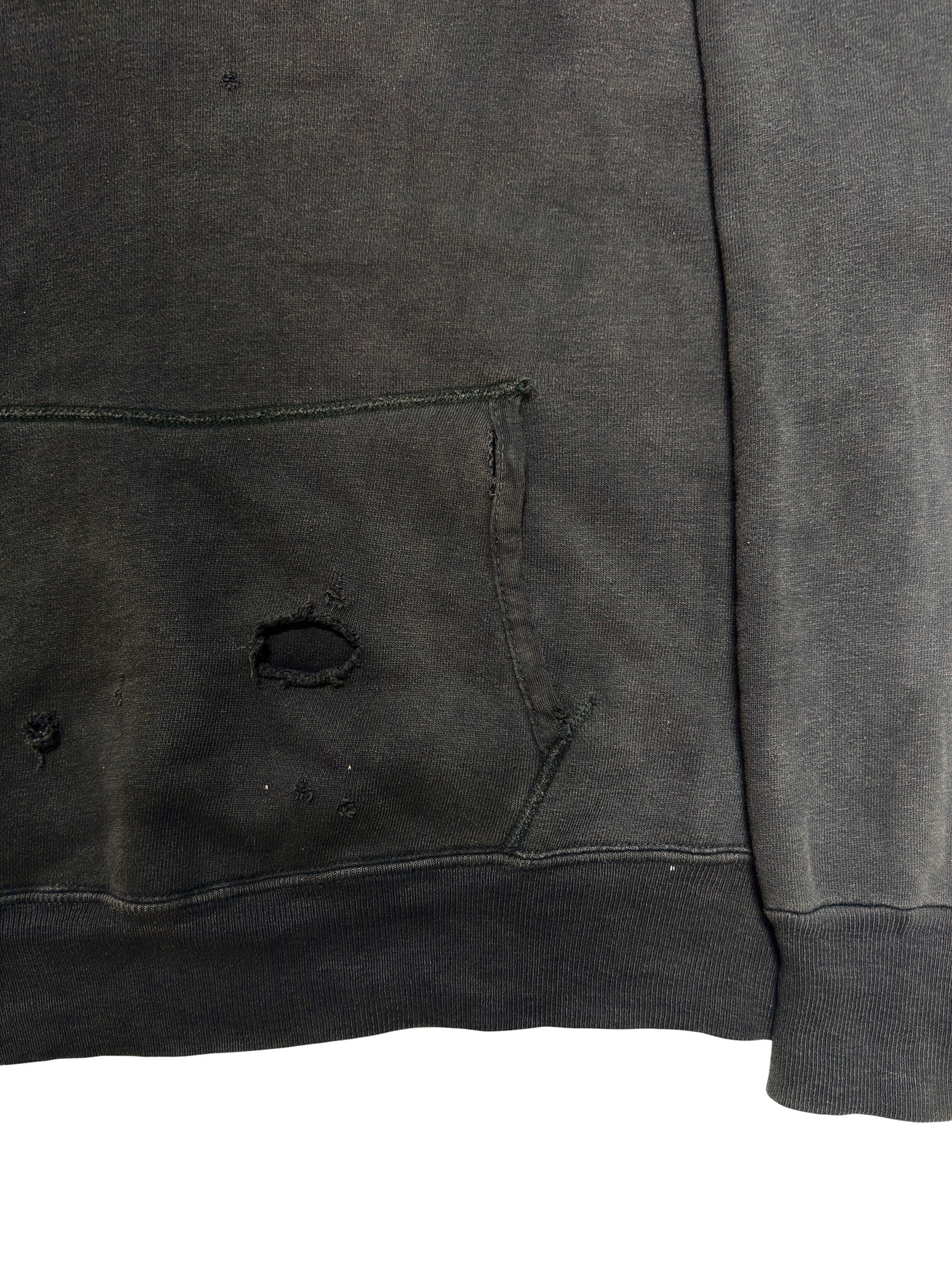 1950s Distressed Black Lock Hood Hoodie (M/L)