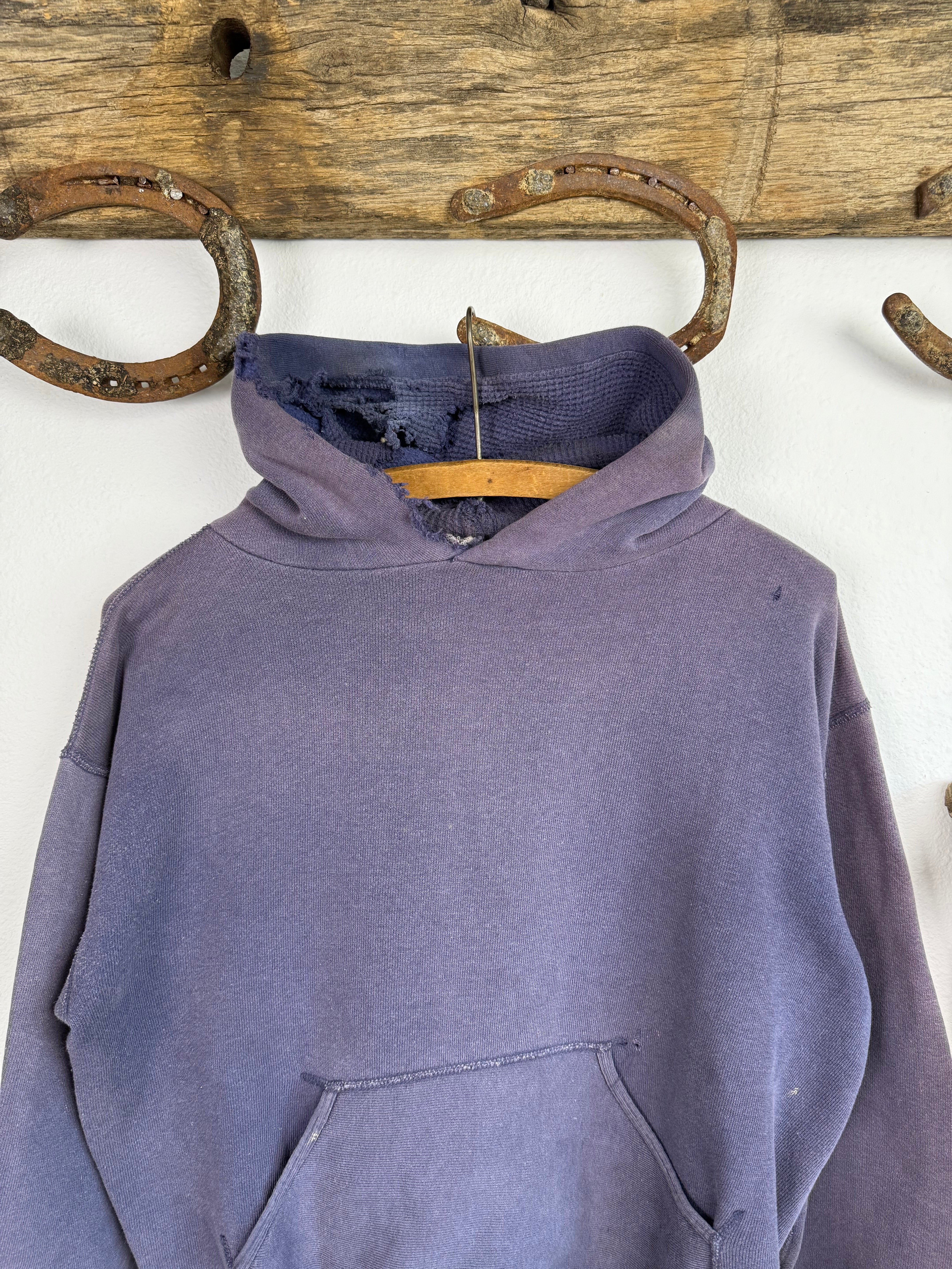 1950s Blueberry Faded Thermal Hood Hoodie (M)