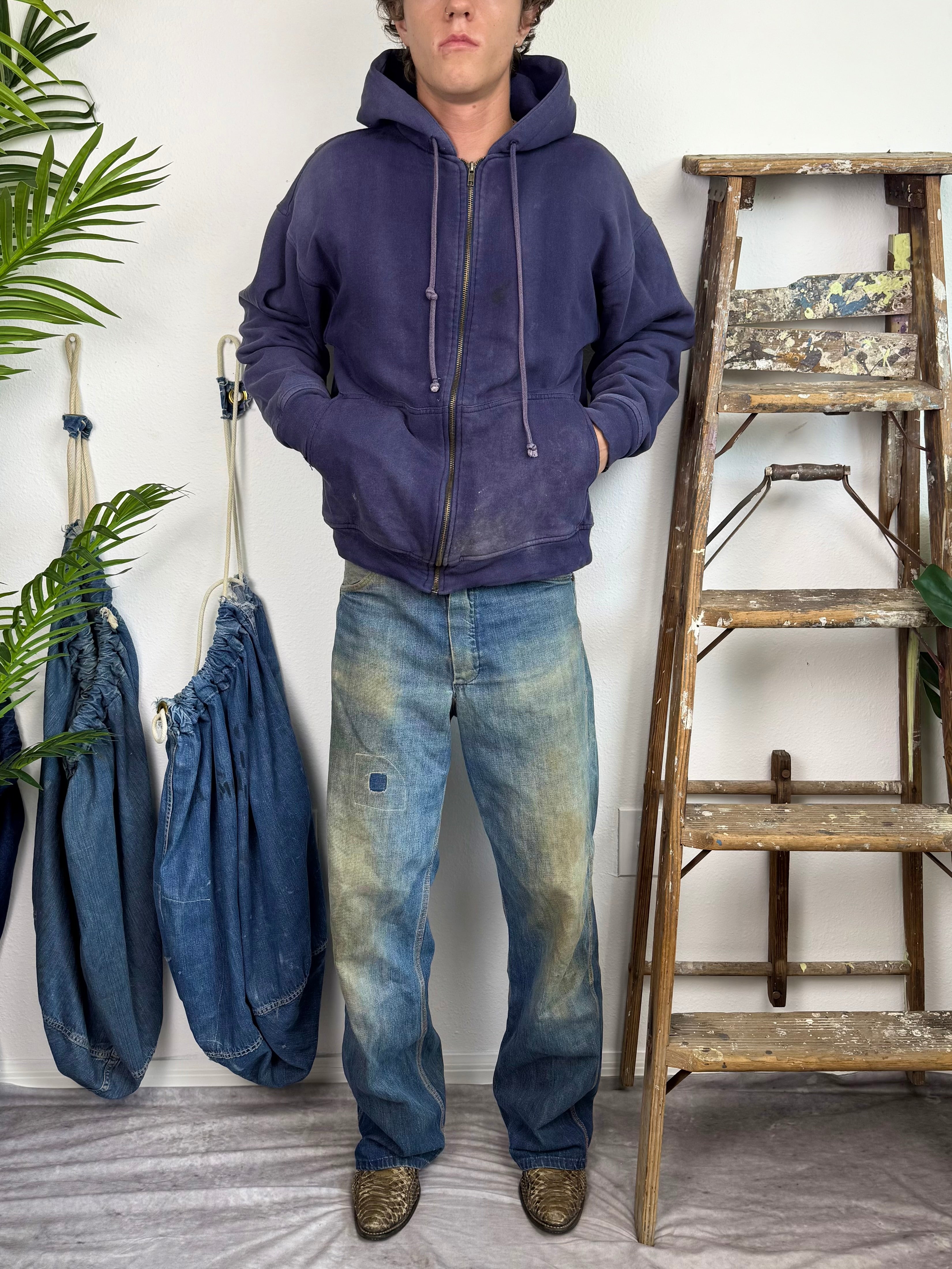 1970s Thermal ‘Hood Sun Fade’ Zip Up Jacket (L/XL)