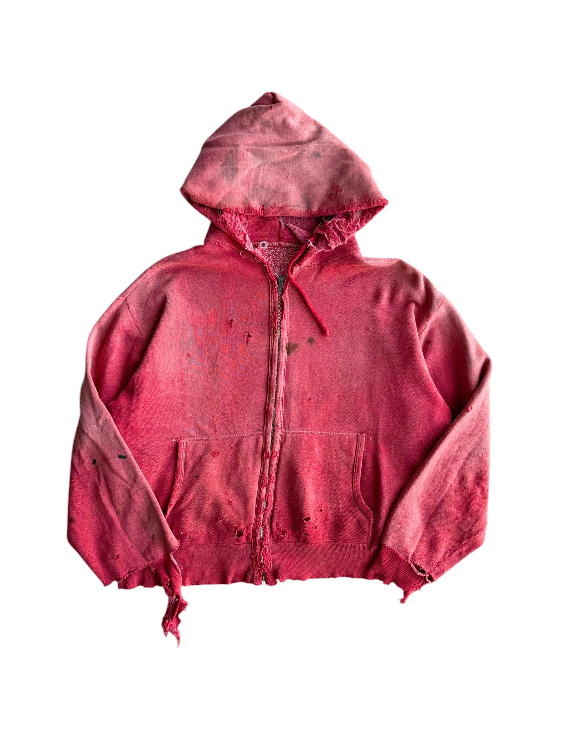 1950s ‘Zombie’ Thrashed and Sun Faded Zip Up Jacket (M/L)