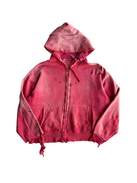 1950s ‘Zombie’ Thrashed and Sun Faded Zip Up Jacket (M/L)
