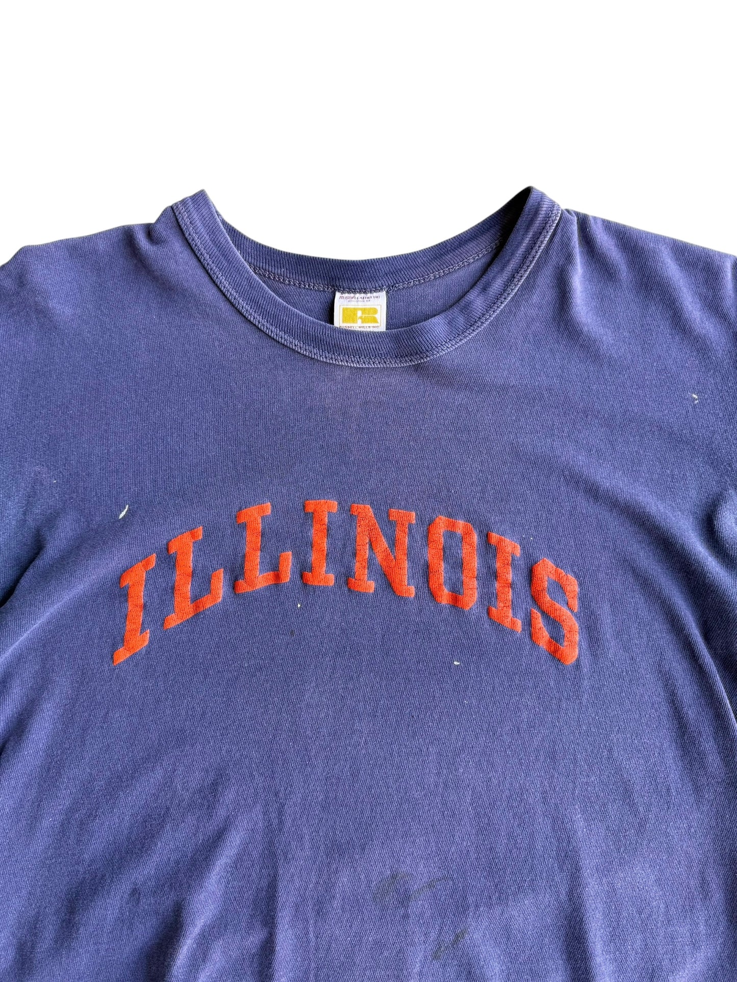 1970s Sun Faded & Splatter Paint ‘Illinois’ Tee (S/M)