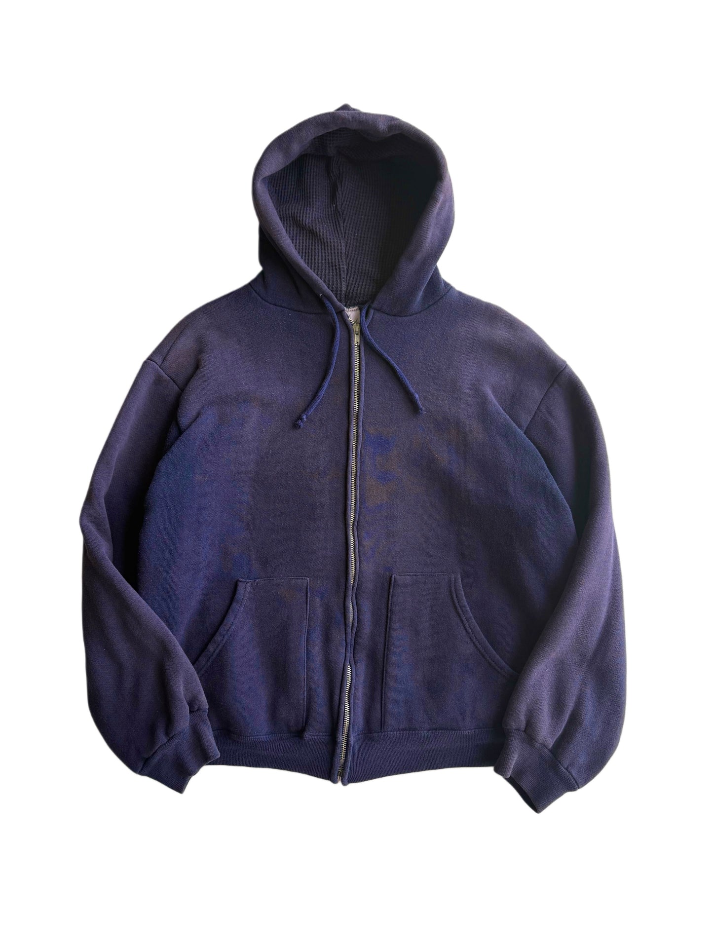 1960s Split Pocket Thermal Lined Sun Faded Zip Up Jacket (S/M)