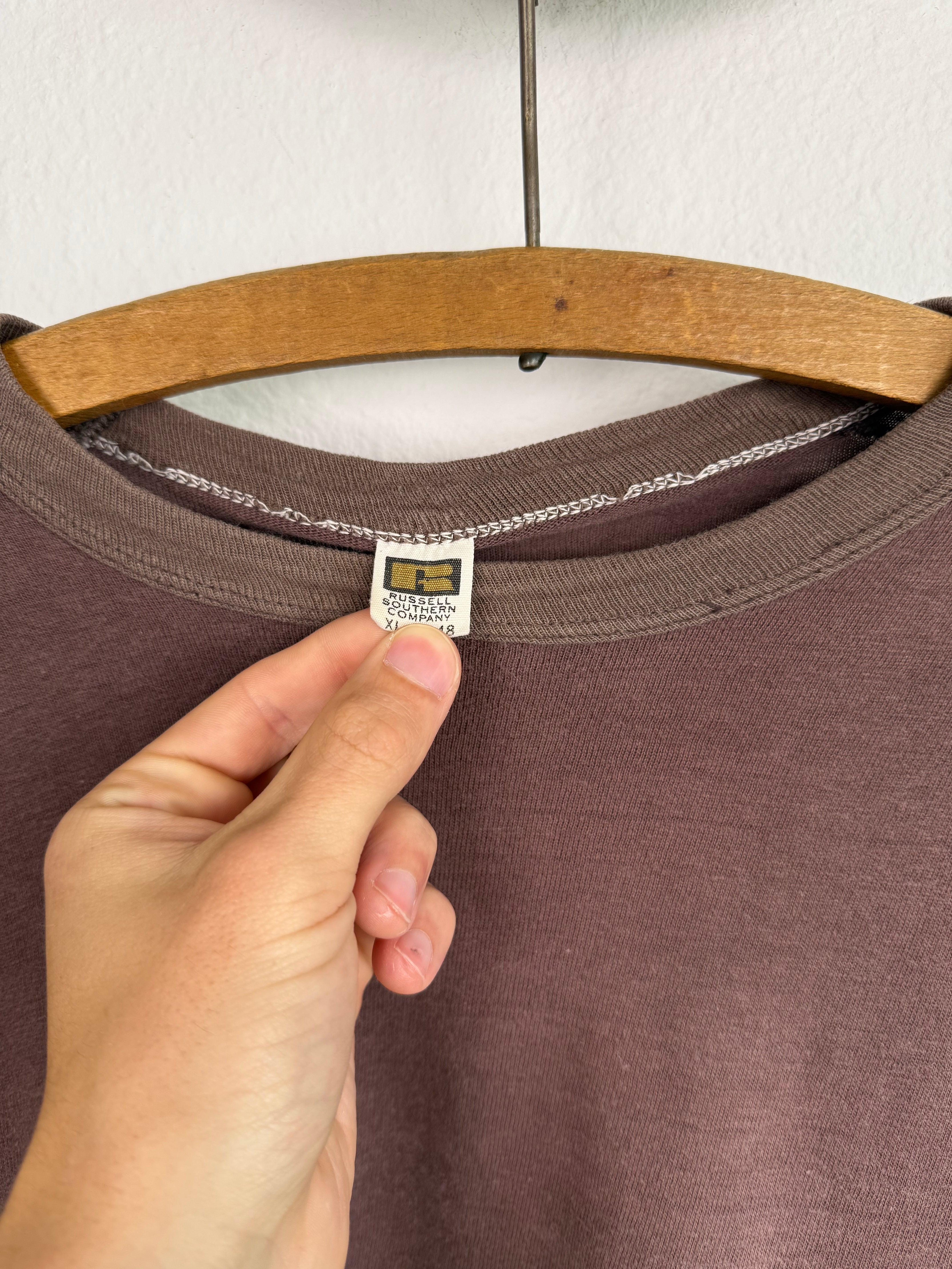 1960s Russell Athletic Two Tone Maroon Tee (L/XL)