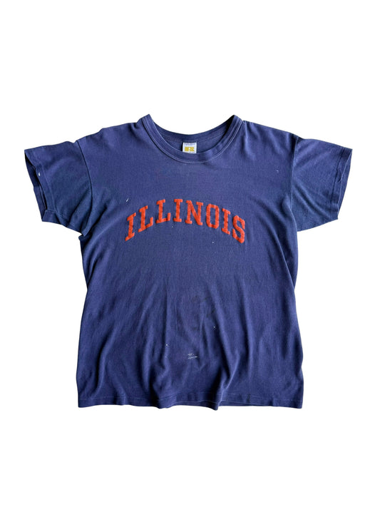 1970s Sun Faded & Splatter Paint ‘Illinois’ Tee (S/M)