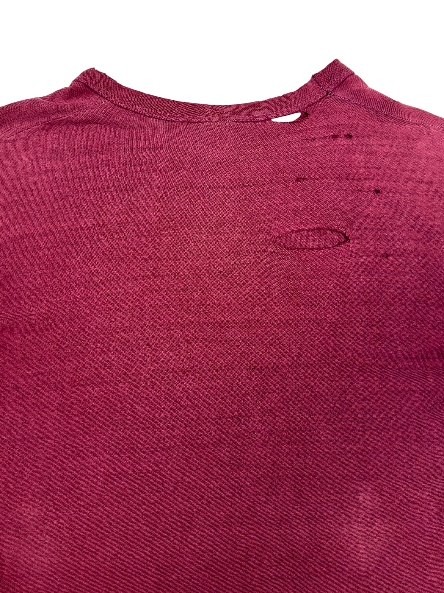 1970s ‘Haymaker’ Sun Faded Wine Red Tee (S/M)