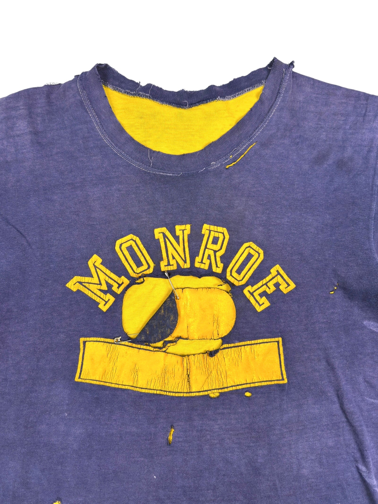 1950s ‘Monroe’ Sun Faded and Distressed Double Face Tee (S/M)