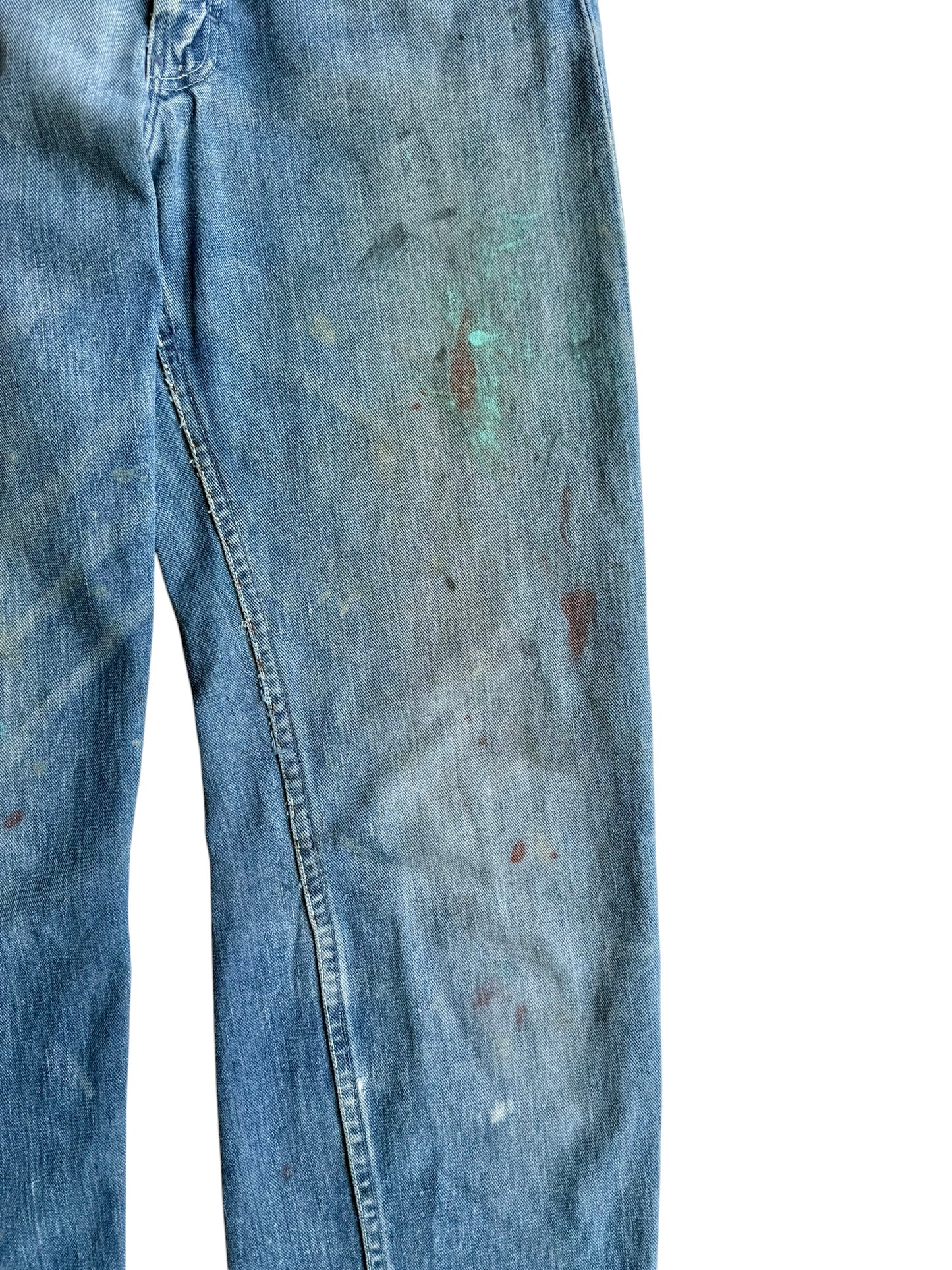 1950s Selvedge Circle Ranch Splatter Paint Jeans (28)
