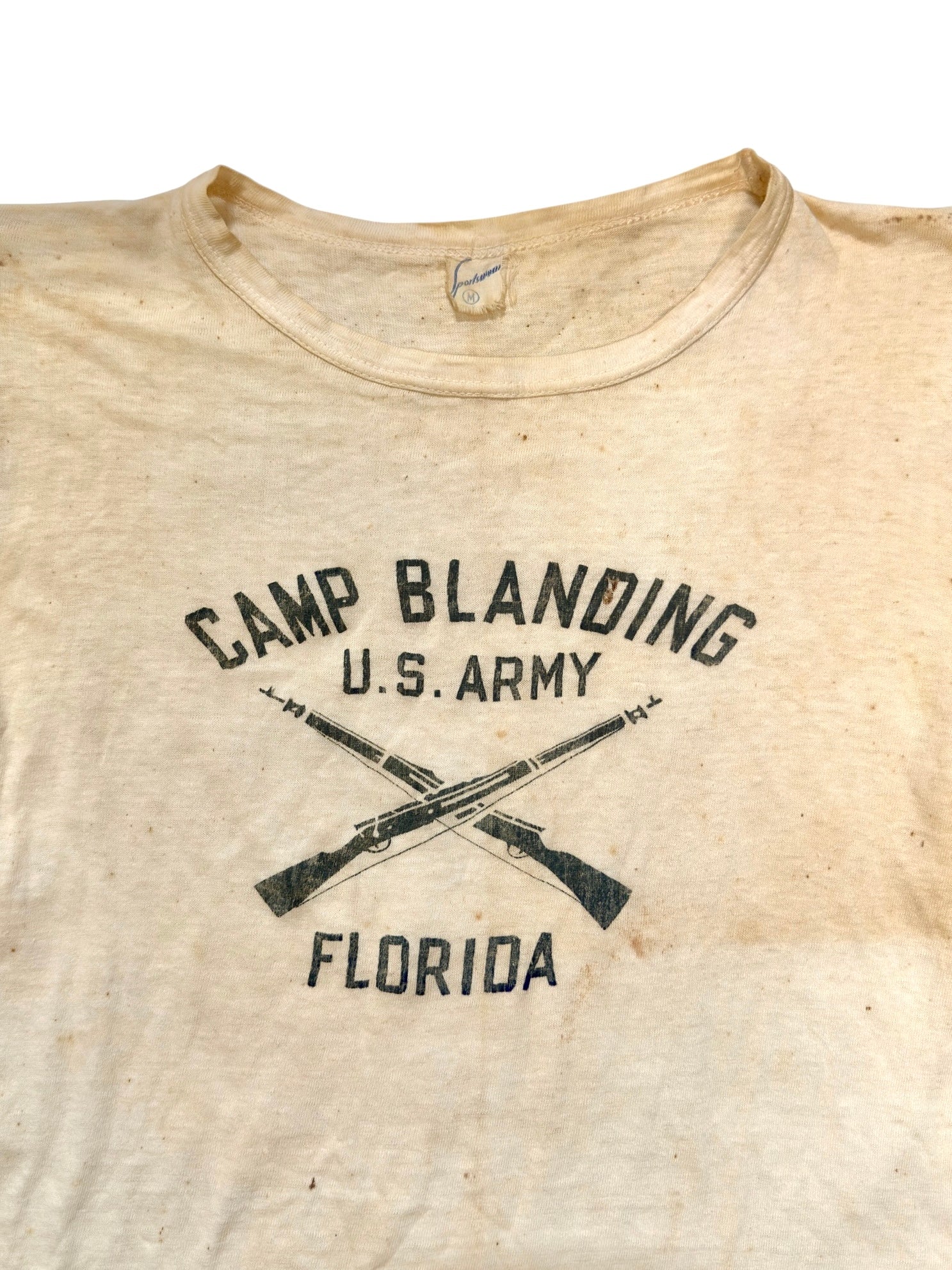 1940s WW2 Era US Army ‘Camp Blanding Florida’ Tee (S)