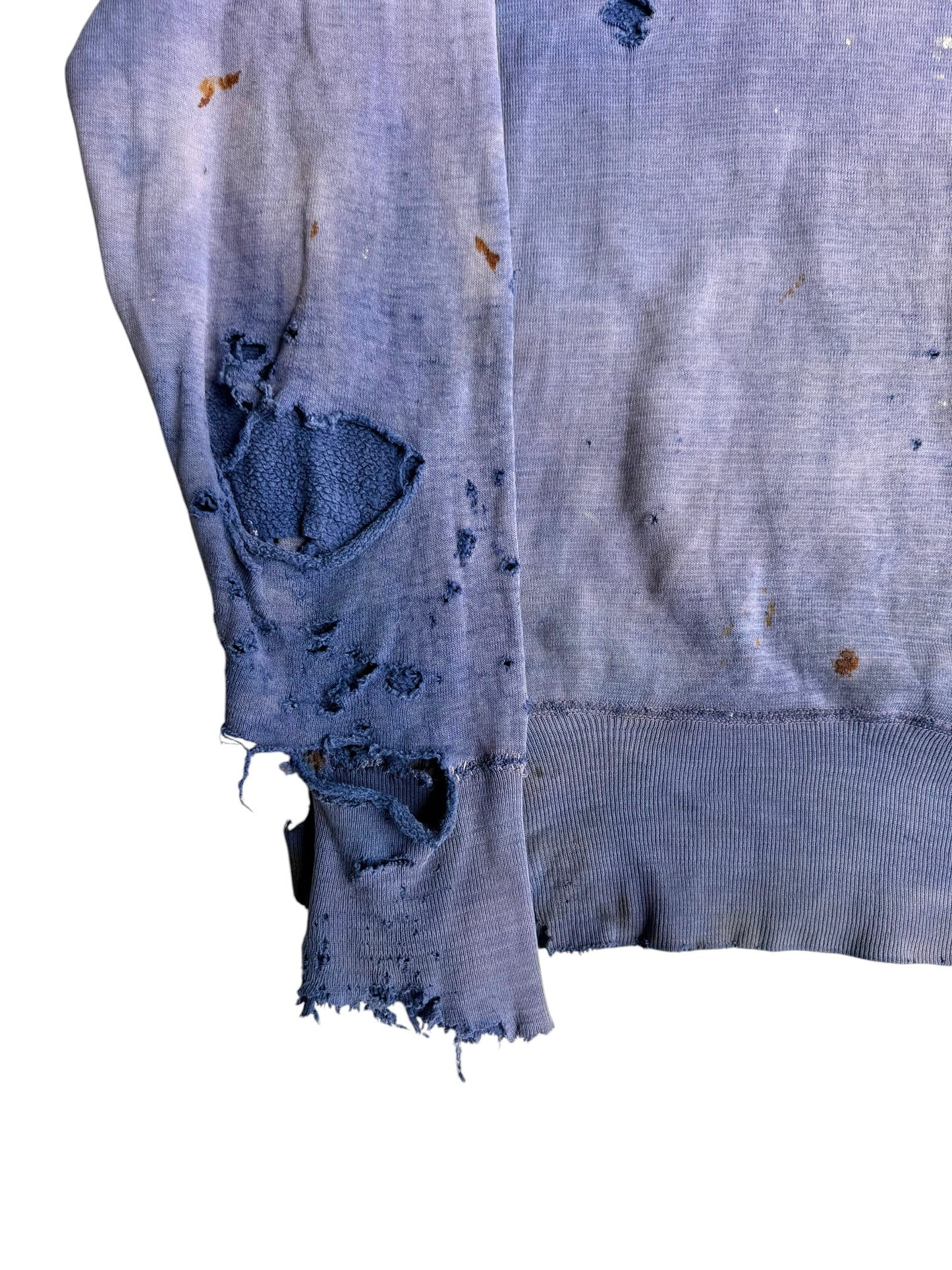 1940s Perfectly Sun Faded and Distressed Single V Sweatshirt (XL)