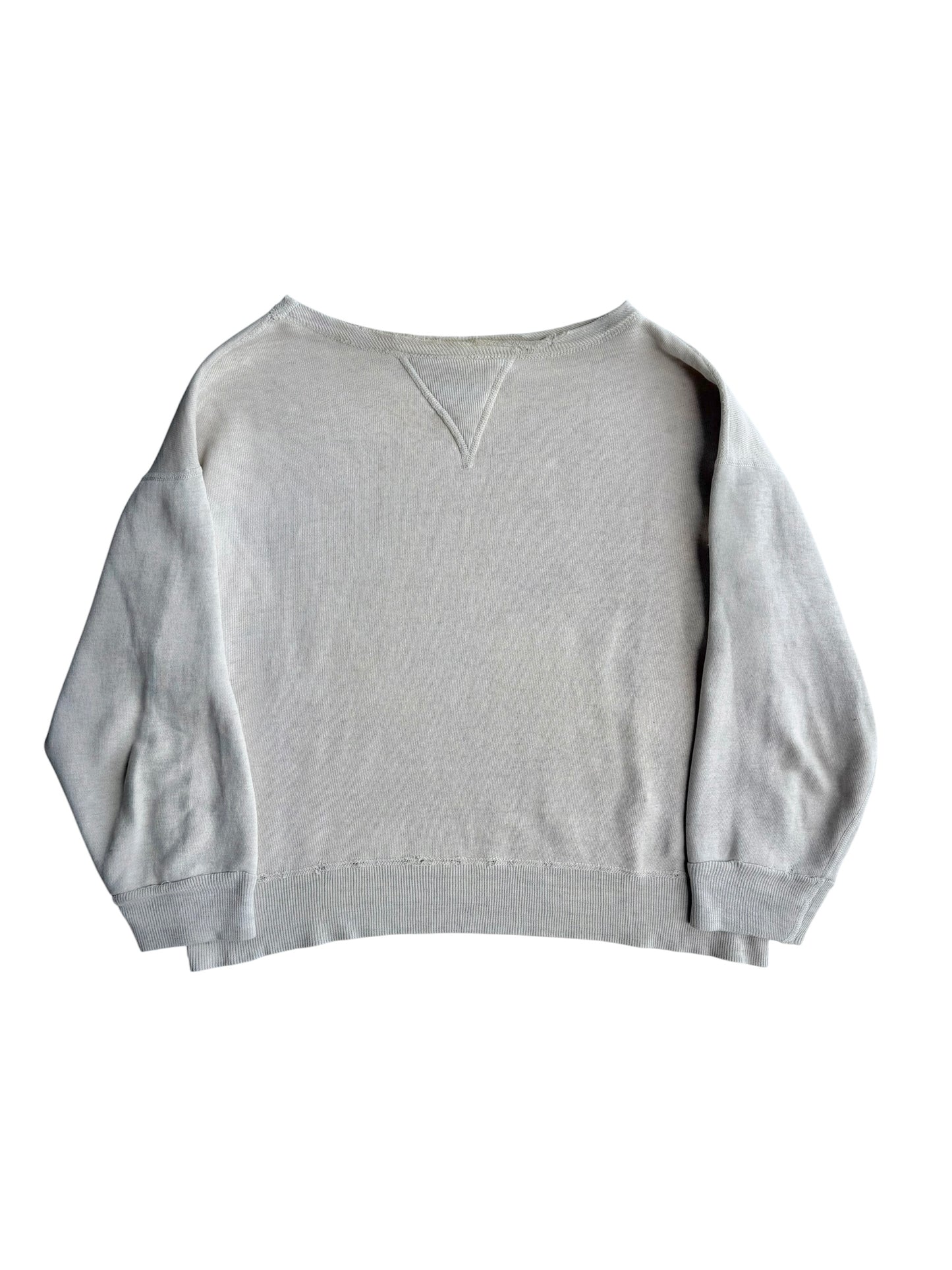1950s Essential Cream Single V Sweatshirt (S/M)