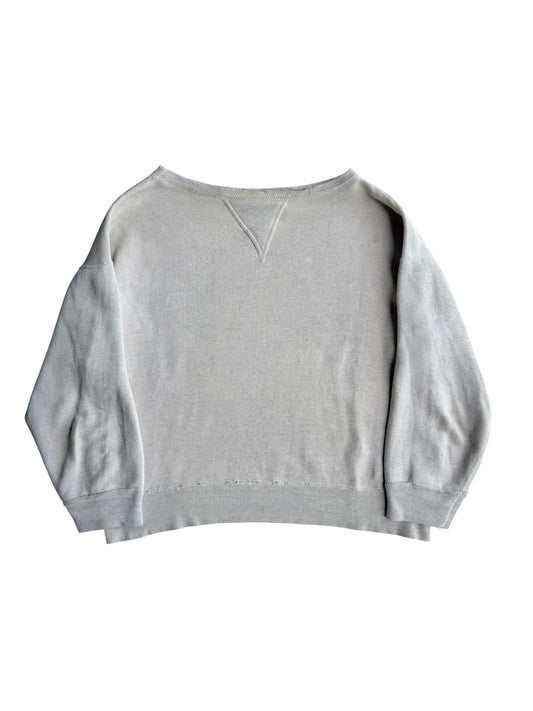 1950s Essential Cream Single V Sweatshirt (S/M)