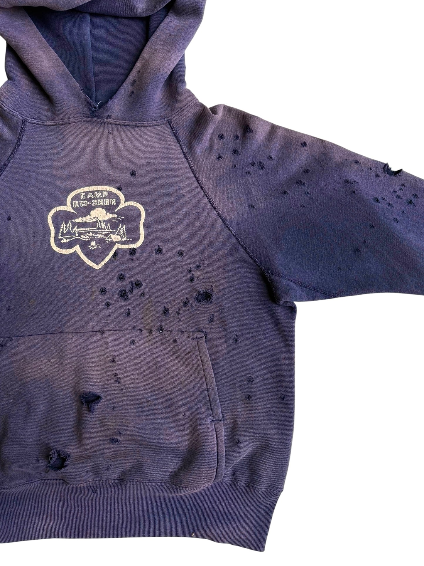 1950s Perfectly Sun Faded Distressed Camp Hoodie (M/L)