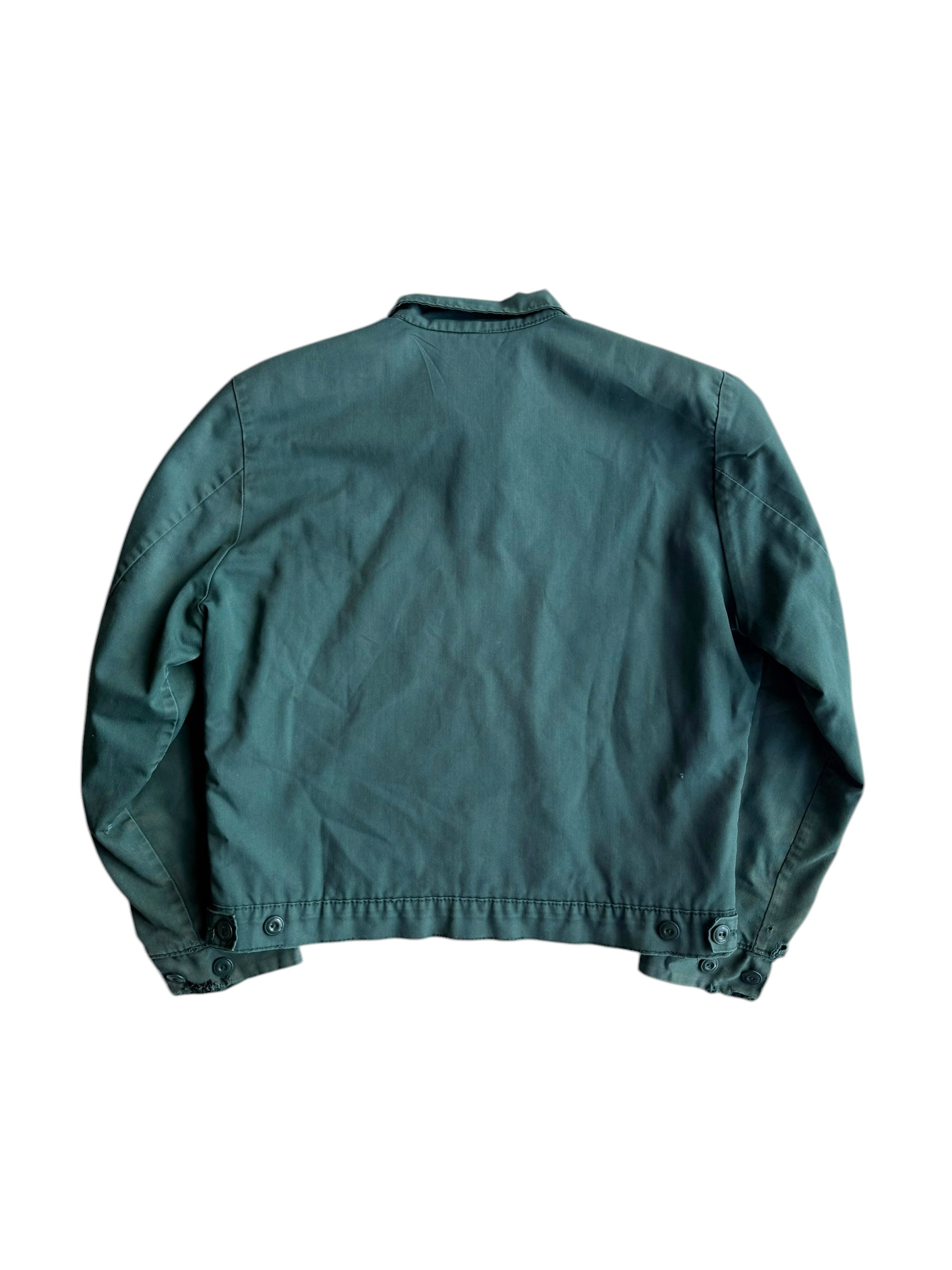 1950s Sun Faded Pine Green Work Jacket (S/M)