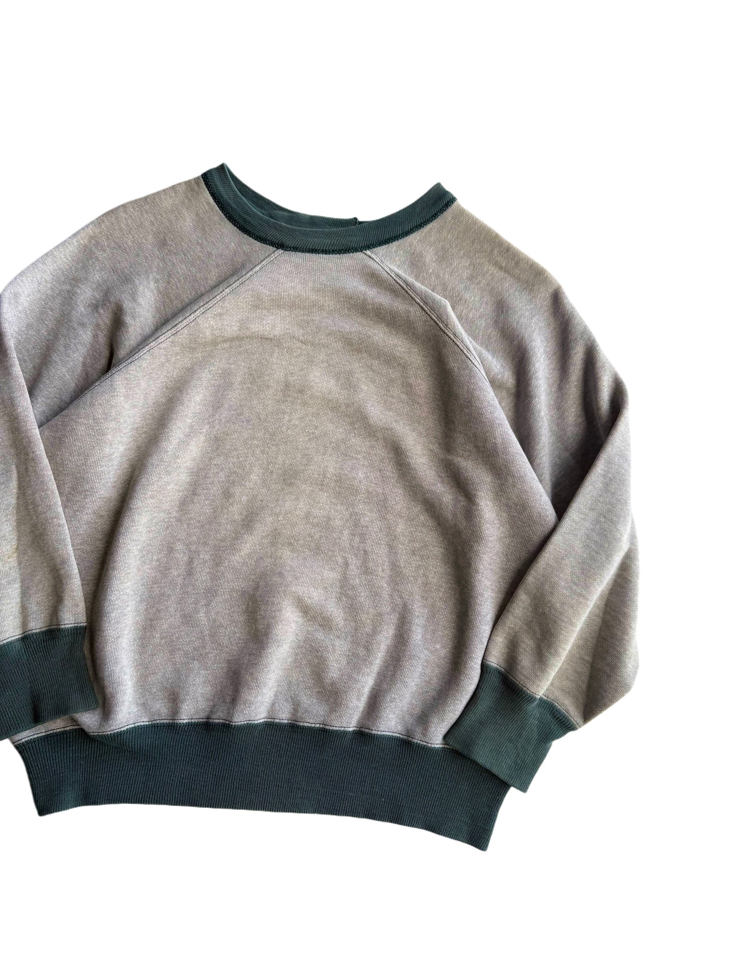 1940s Jockey Two Tone Green x Grey Sweatshirt (S/M)