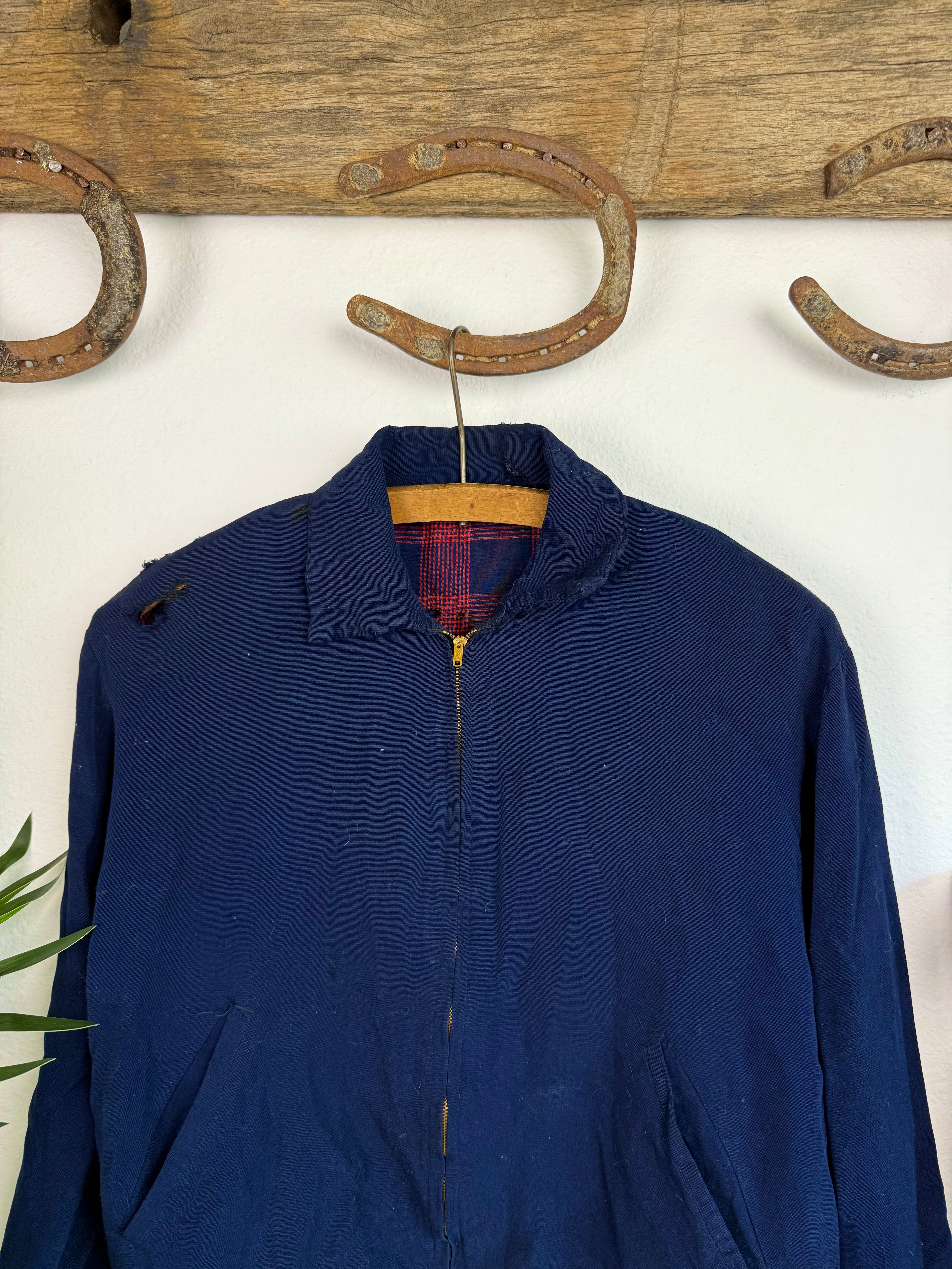 1940s Cropped Flannel Lined Jacket (S)