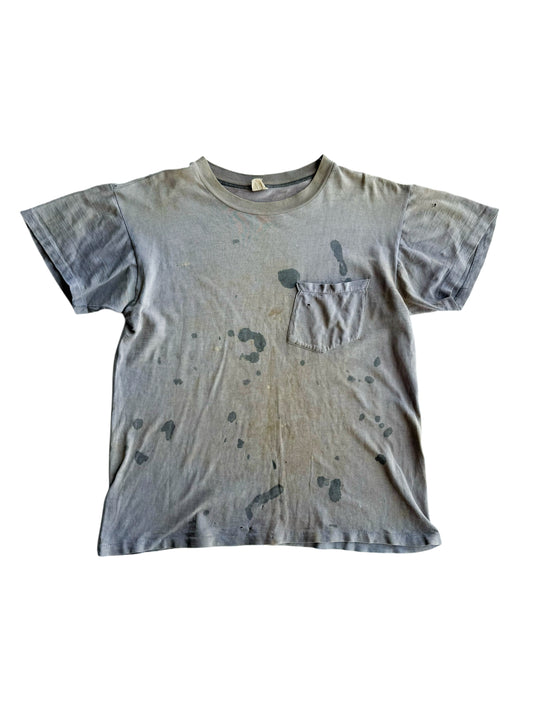 1950s Splatter Paint Faded Pocket Tee (S/M)