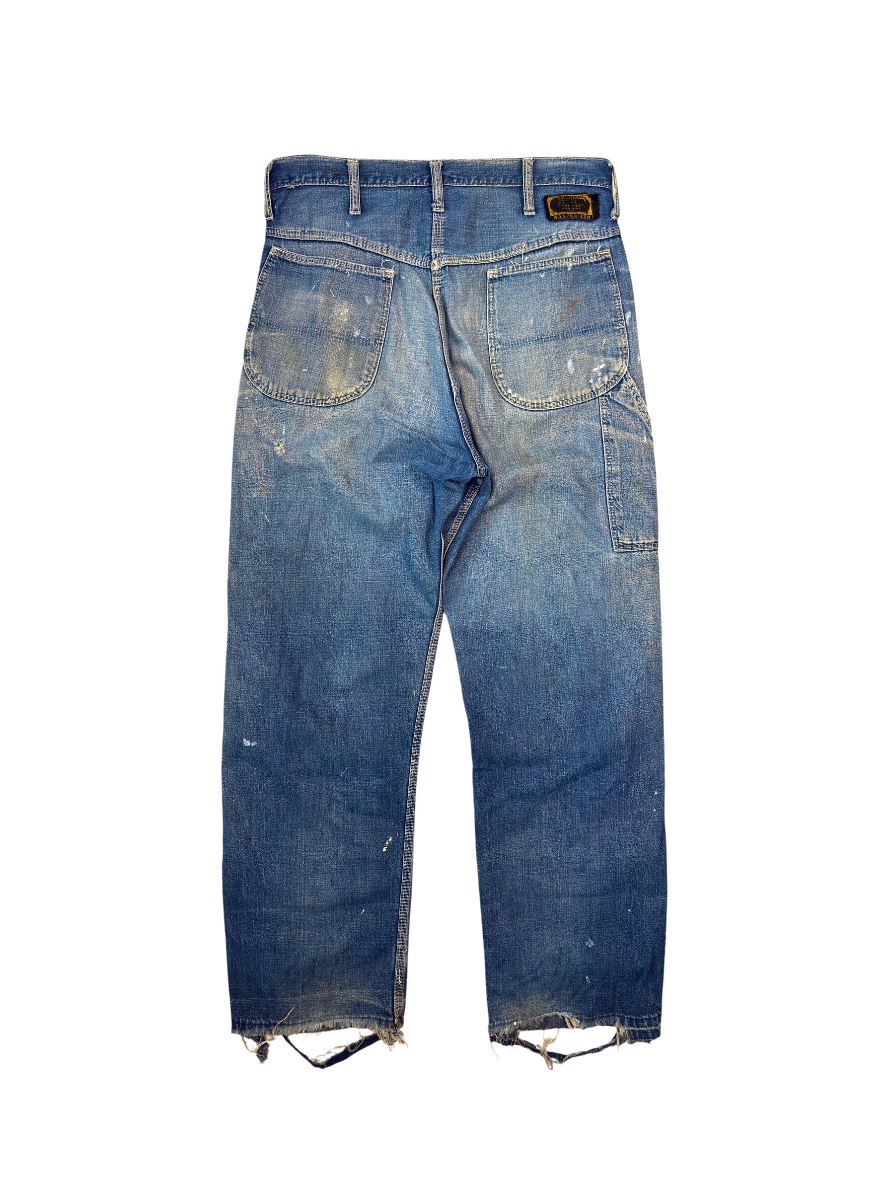 1950s Distressed Paint Splatter Carpenter Jeans (33)
