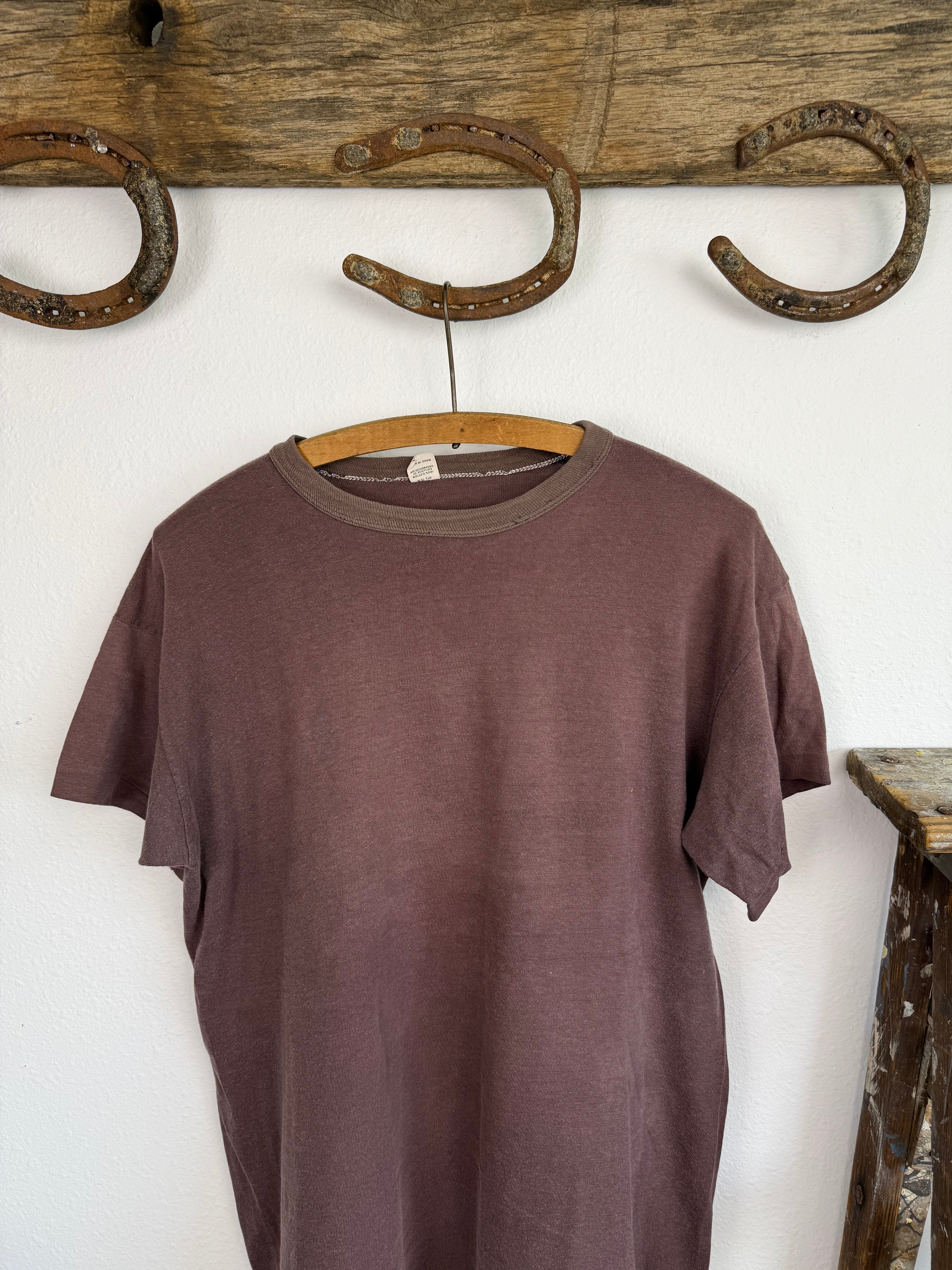 1960s Russell Athletic Two Tone Maroon Tee (L/XL)